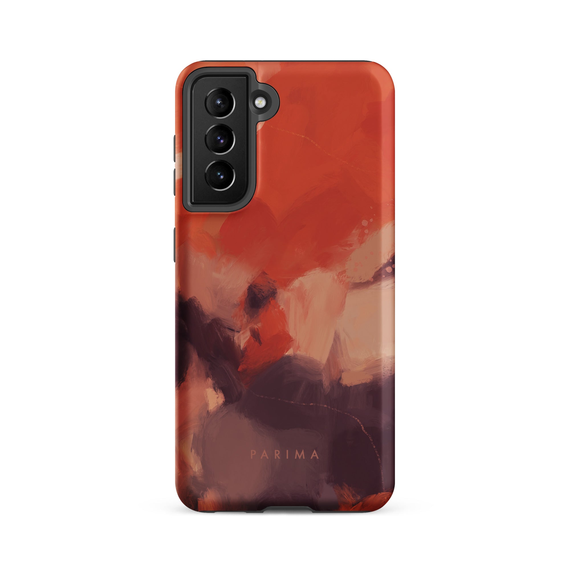 Autumn, orange and purple abstract art on Samsung Galaxy S21 FE tough case by Parima Studio