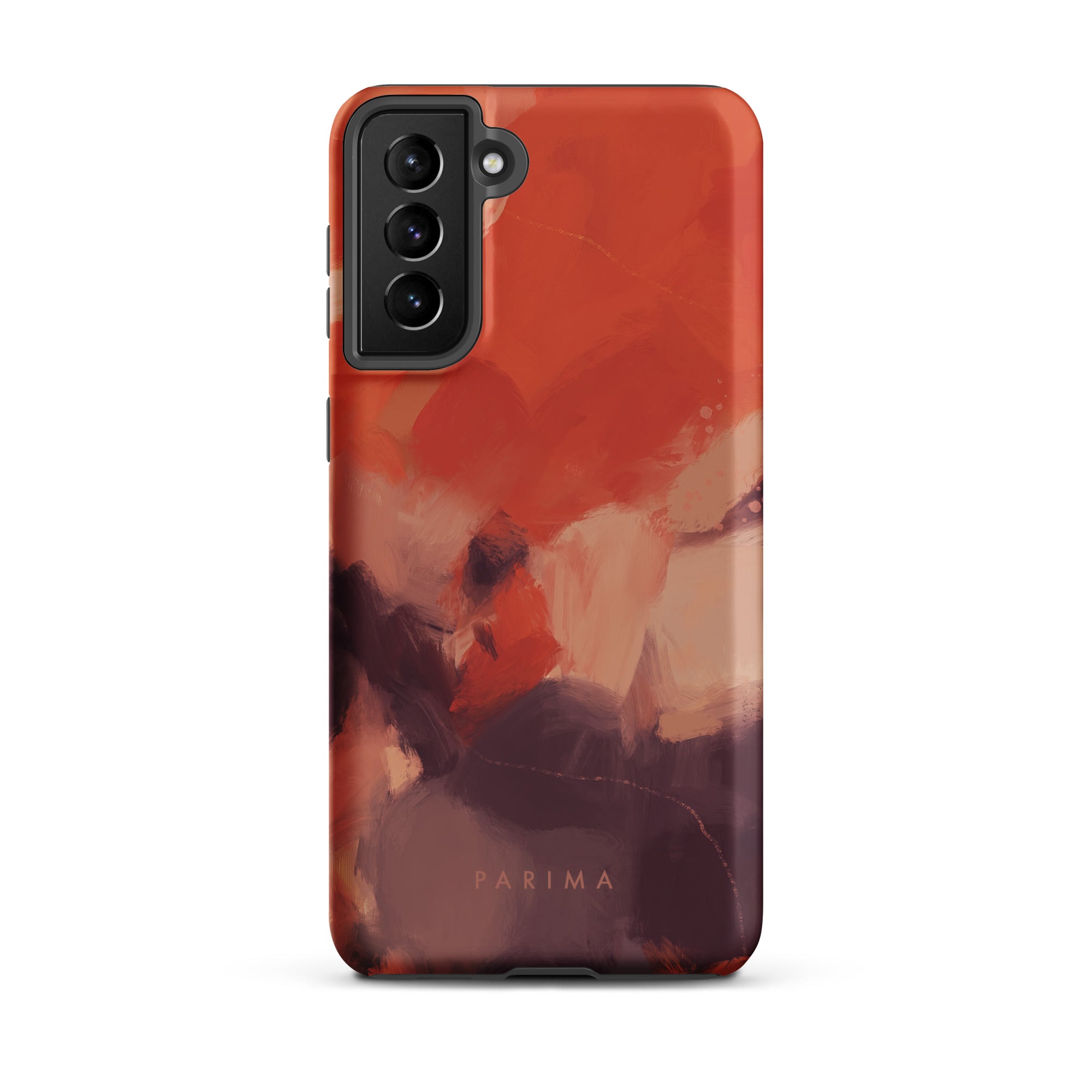 Autumn, orange and purple abstract art on Samsung Galaxy S21 Plus tough case by Parima Studio