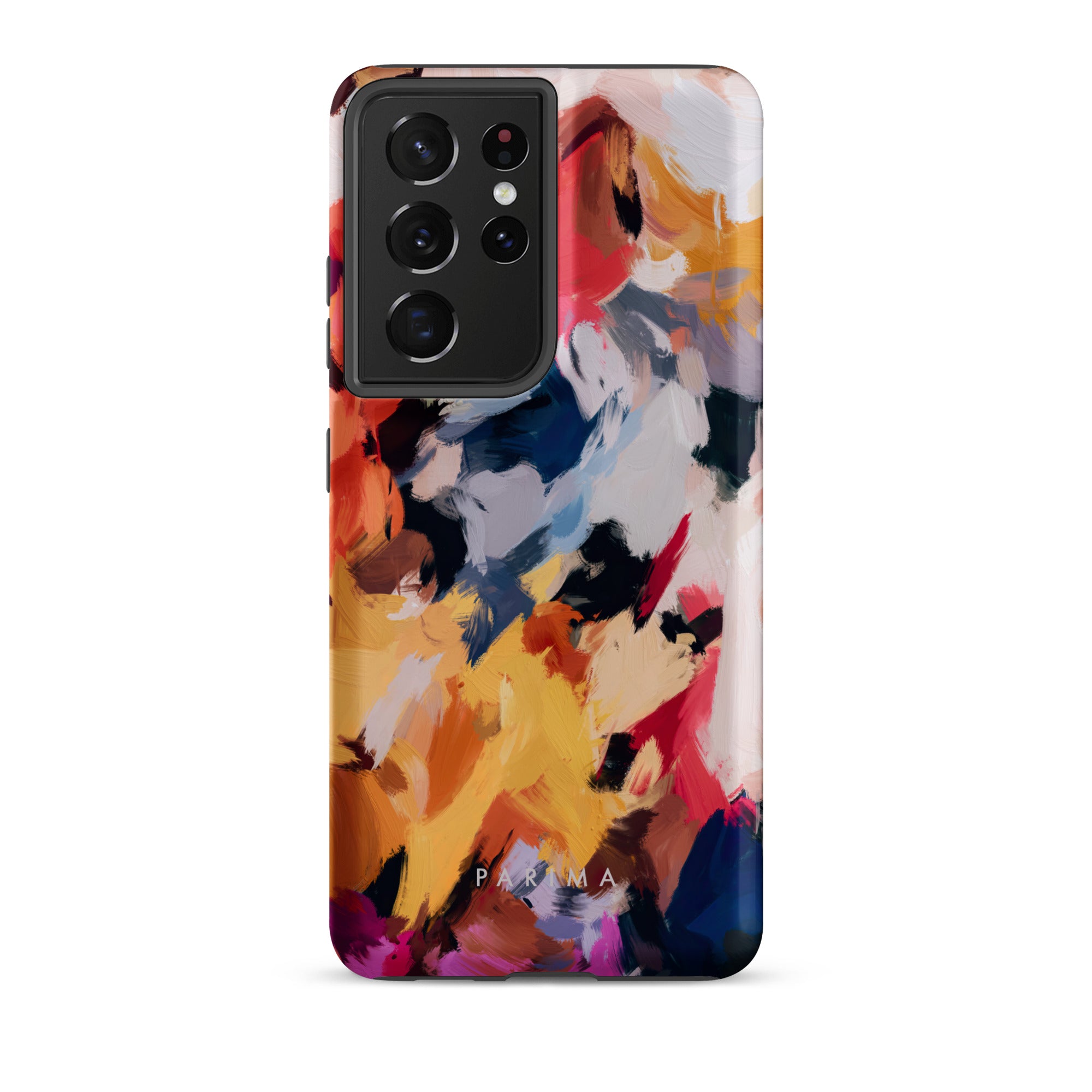 Wilde, blue and yellow multicolor abstract art on Samsung Galaxy S21 Ultra tough case by Parima Studio
