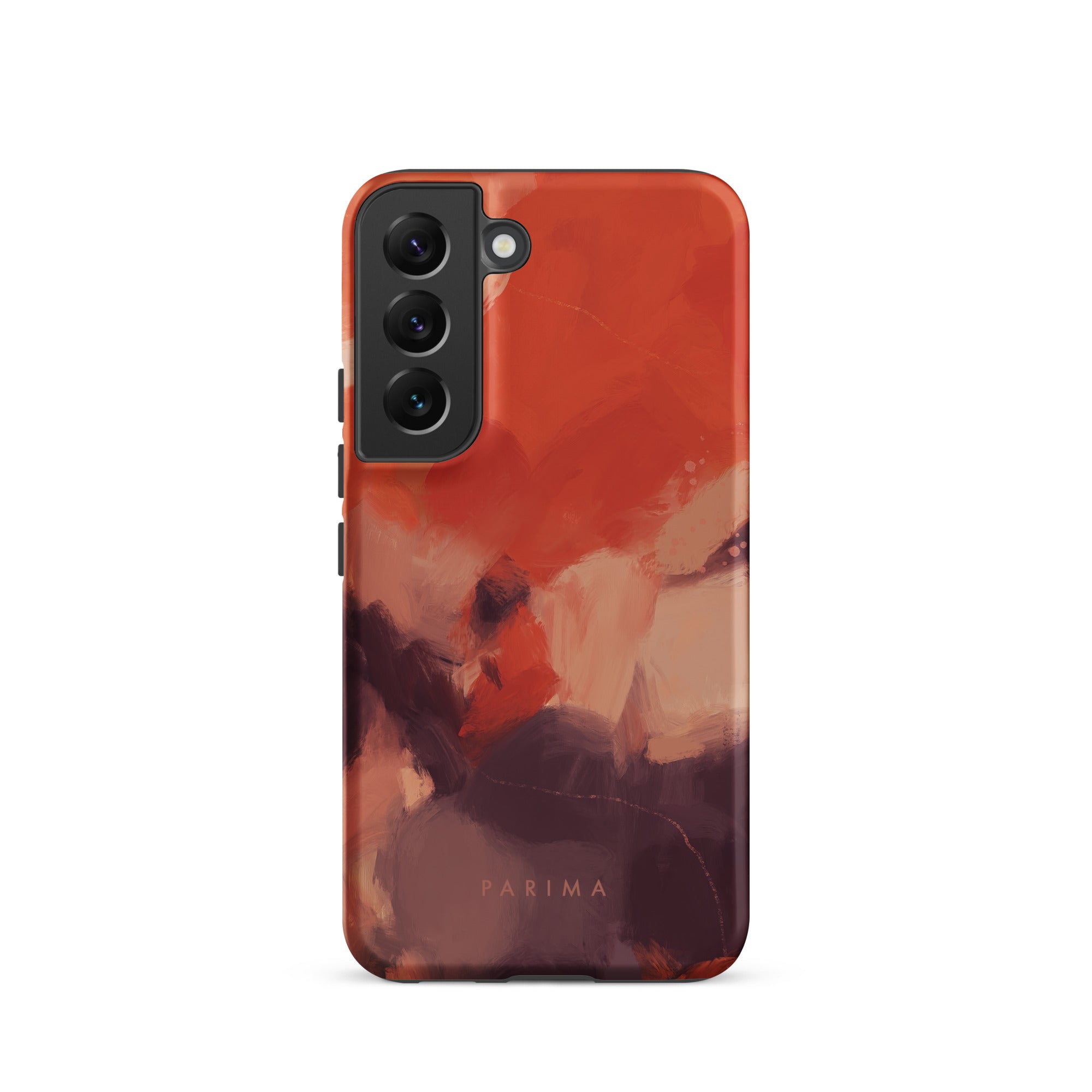 Autumn, orange and purple abstract art on Samsung Galaxy S22 tough case by Parima Studio