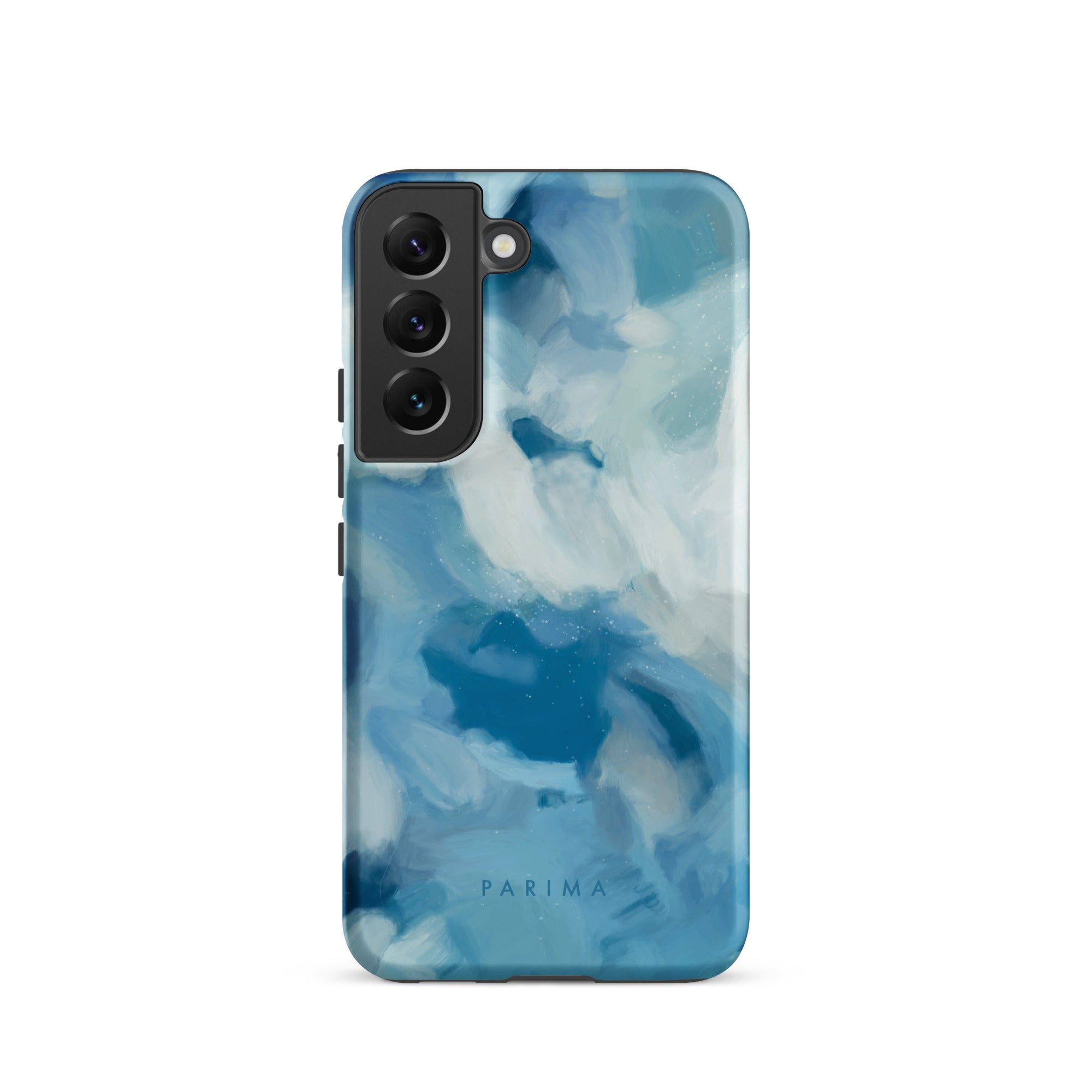 Liviana, blue abstract art on Samsung Galaxy S22 tough case by Parima Studio