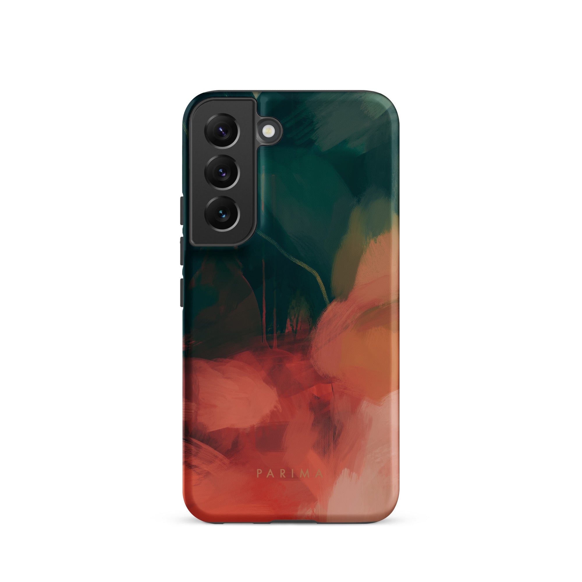 Eventide, green and red abstract art on Samsung Galaxy S22 tough case by Parima Studio