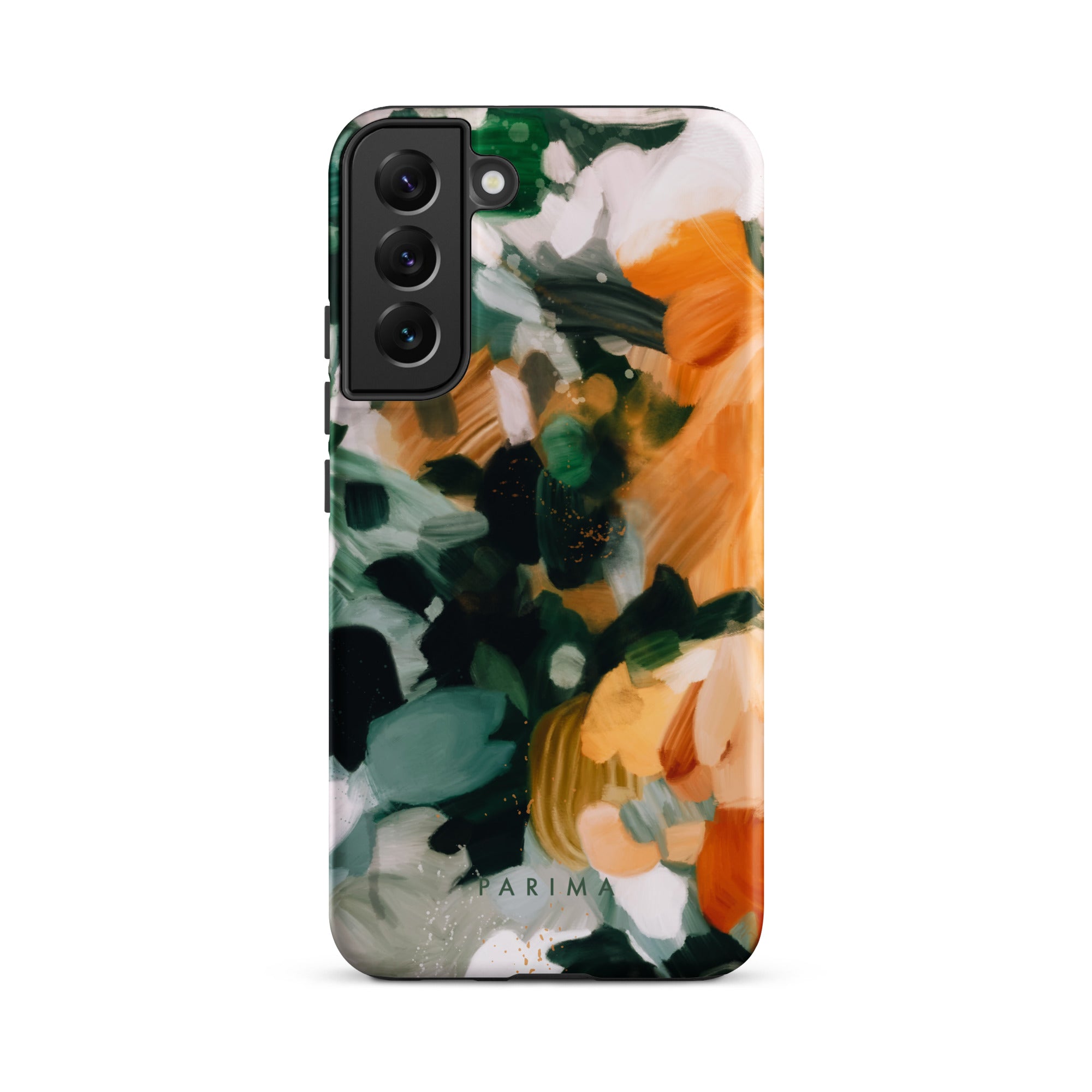 Aspen, green and orange abstract art on Samsung Galaxy S22 Plus tough case by Parima Studio