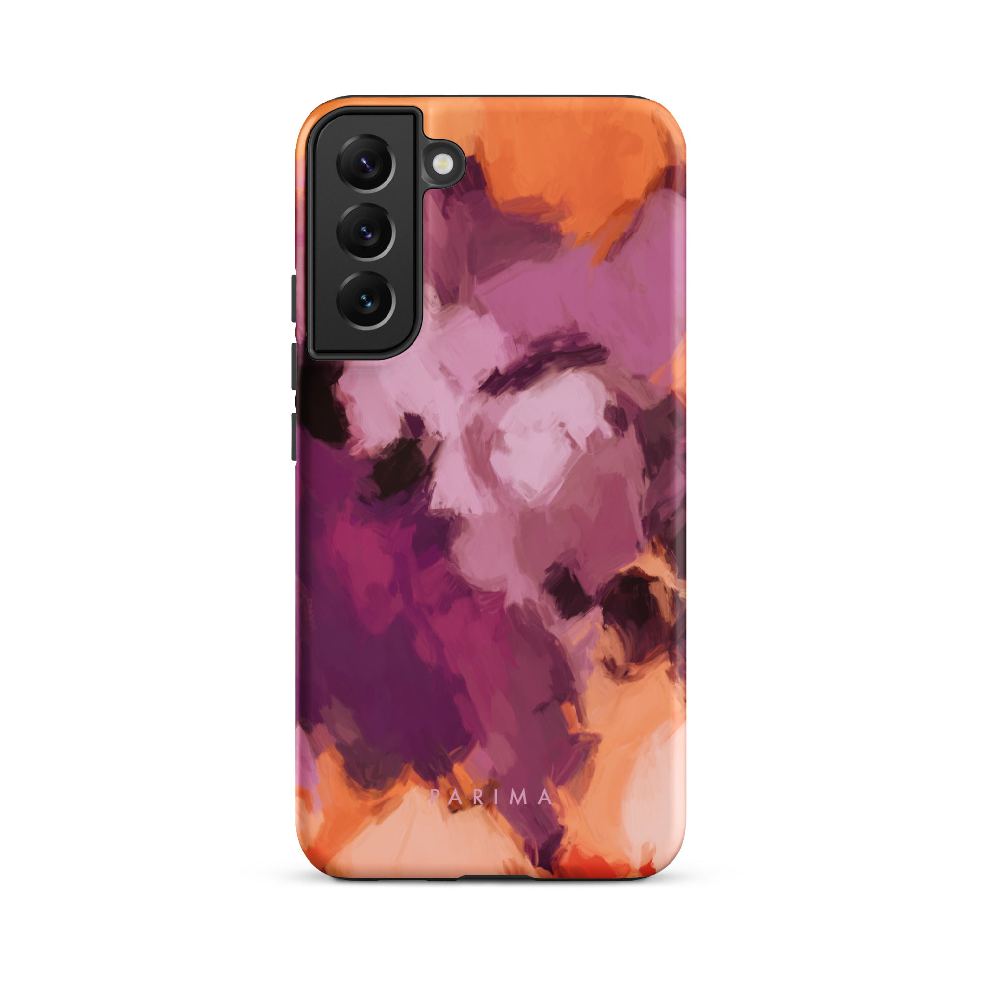 Lilac, purple and orange abstract art on Samsung Galaxy S22 Plus tough case by Parima Studio