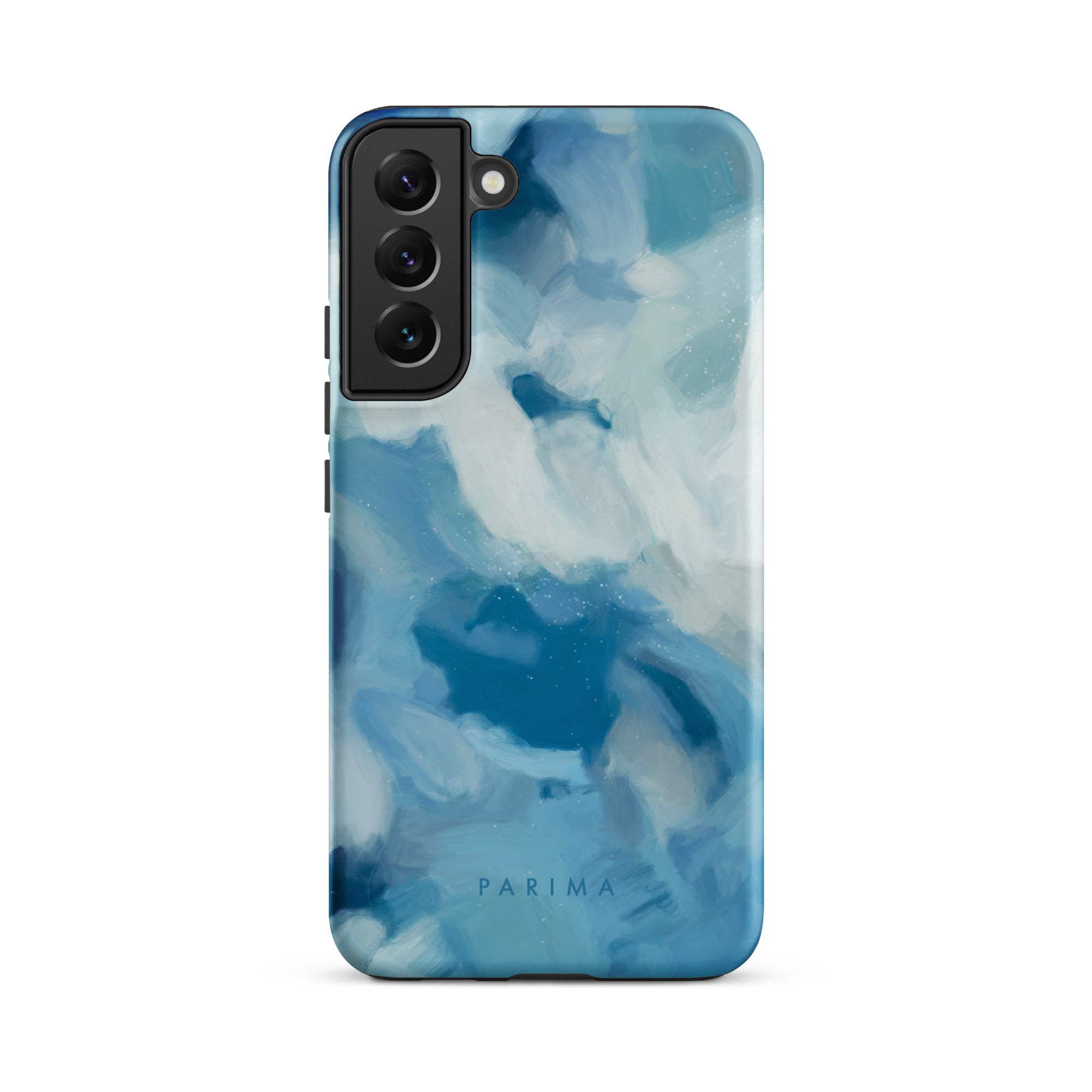 Liviana, blue abstract art on Samsung Galaxy S22 Plus tough case by Parima Studio