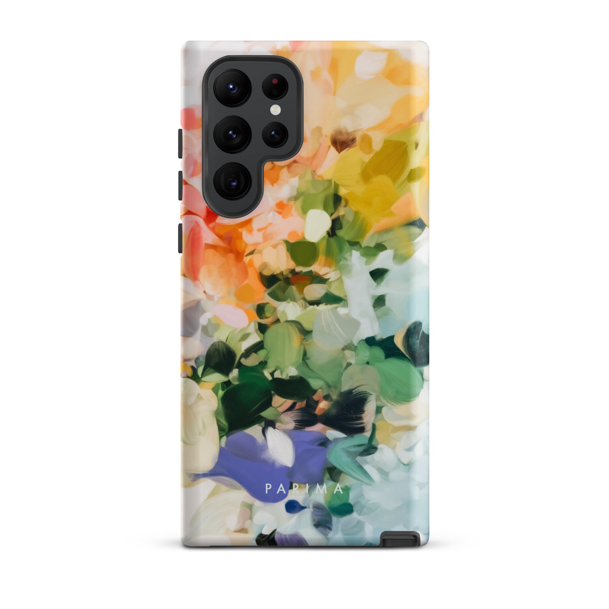 June, green and yellow abstract art on Samsung Galaxy S22 Ultra tough case by Parima Studio