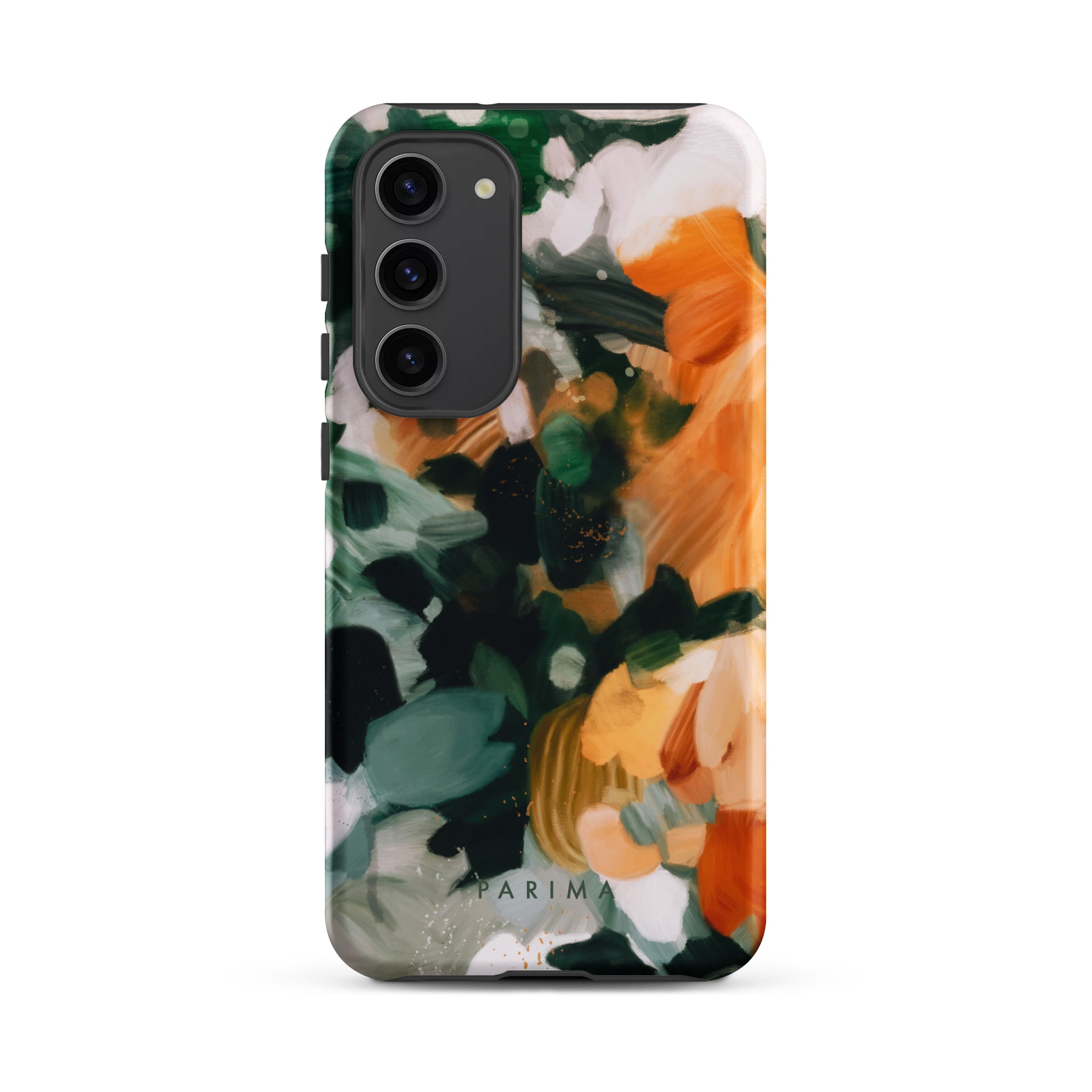 Aspen, green and orange abstract art on Samsung Galaxy S23 Plus tough case by Parima Studio