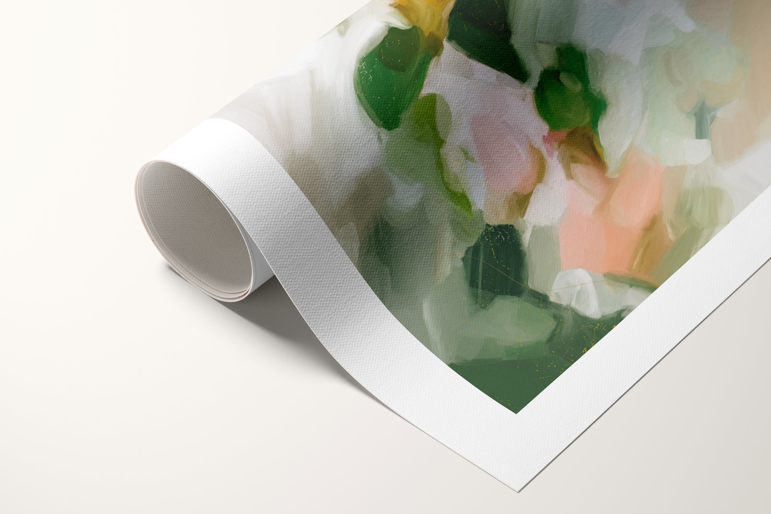 Viridis, green and orange colorful abstract canvas wall art print by Parima Studio