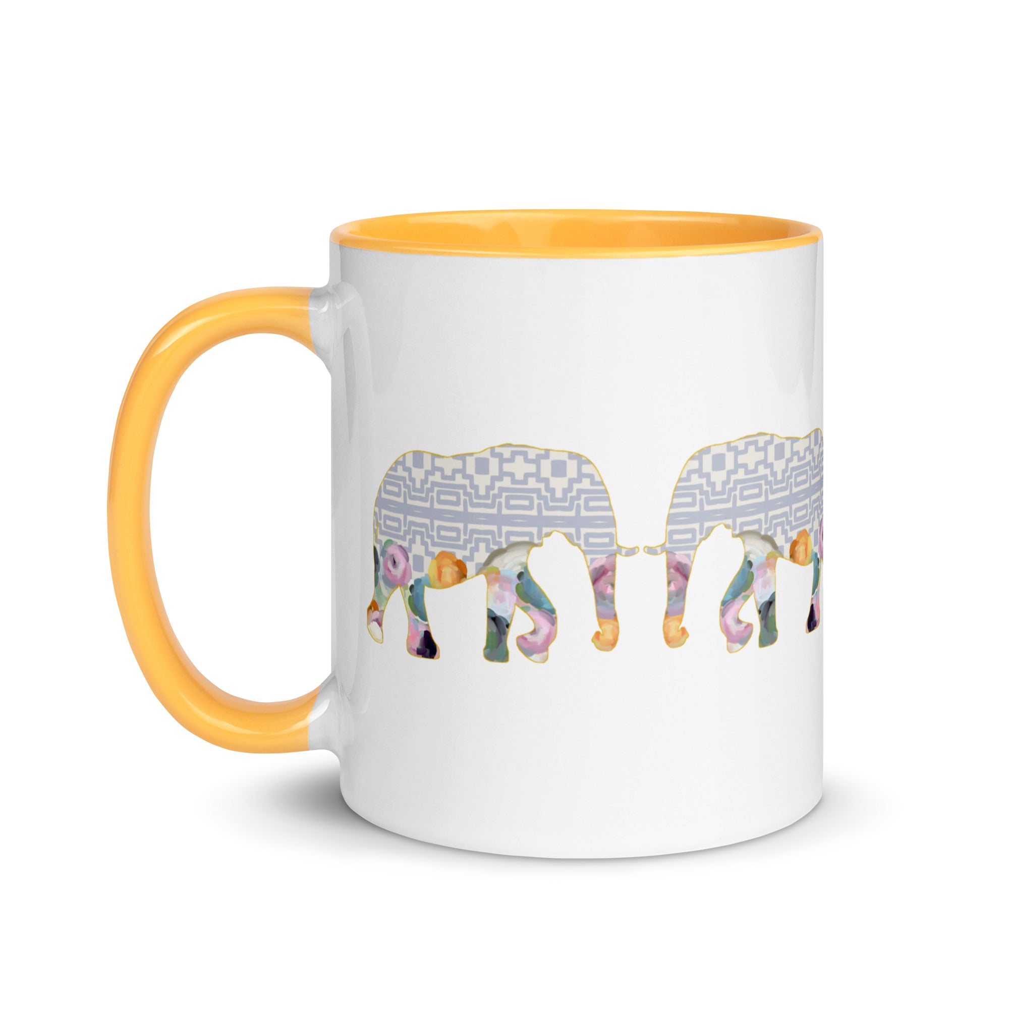 Elephant Line No.1 - Charming color ceramic mug  by Parima Studio - Animal mugs