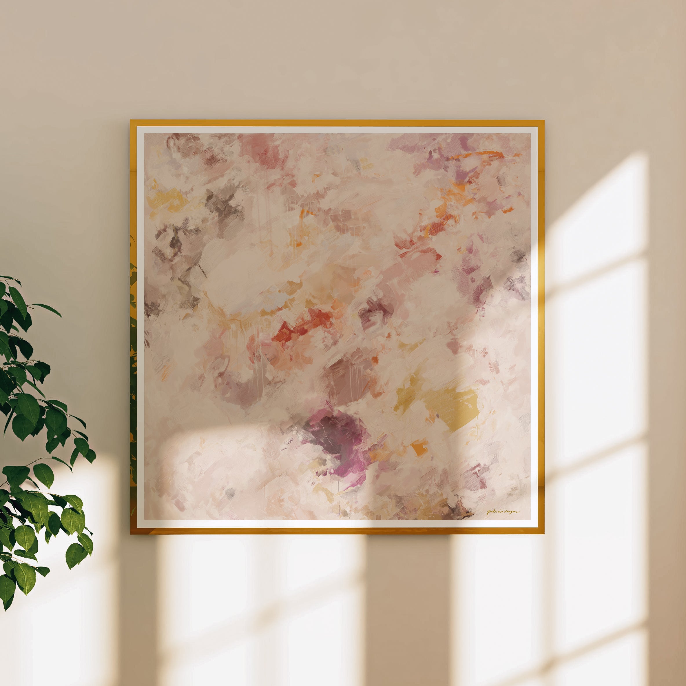 With Love, soft ethereal abstract wall art print by Parma Studio- Large square art hanging on wall