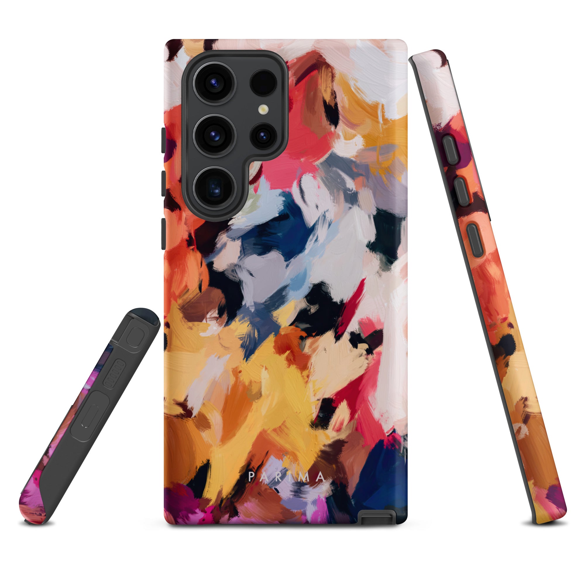 Wilde, blue and yellow multicolor abstract art on Samsung Galaxy S23 Ultra tough case by Parima Studio