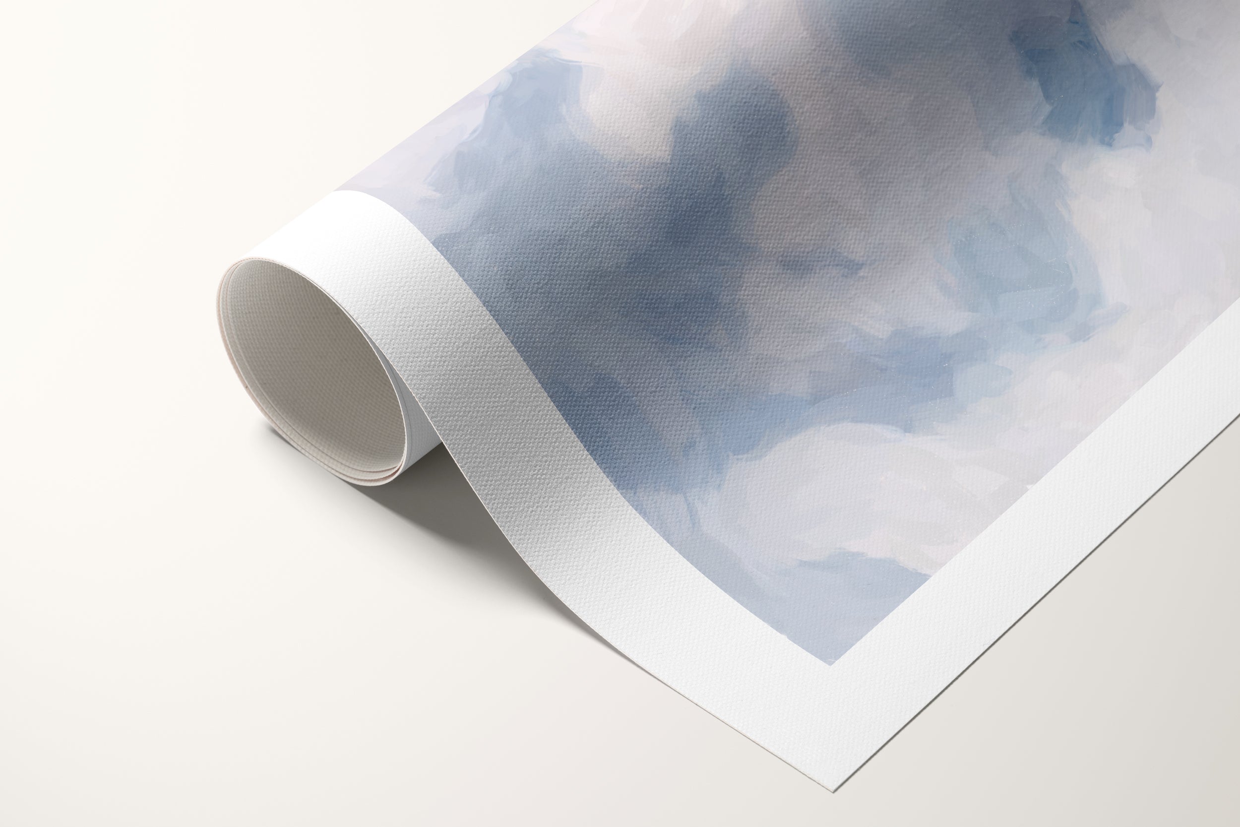 Winter, pale blue colorful abstract canvas wall art print by Parima Studio