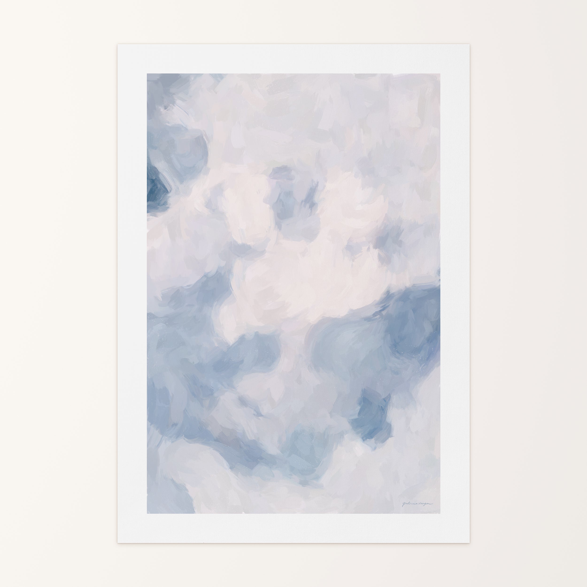 Winter, pale blue colorful abstract canvas wall art print by Parima Studio