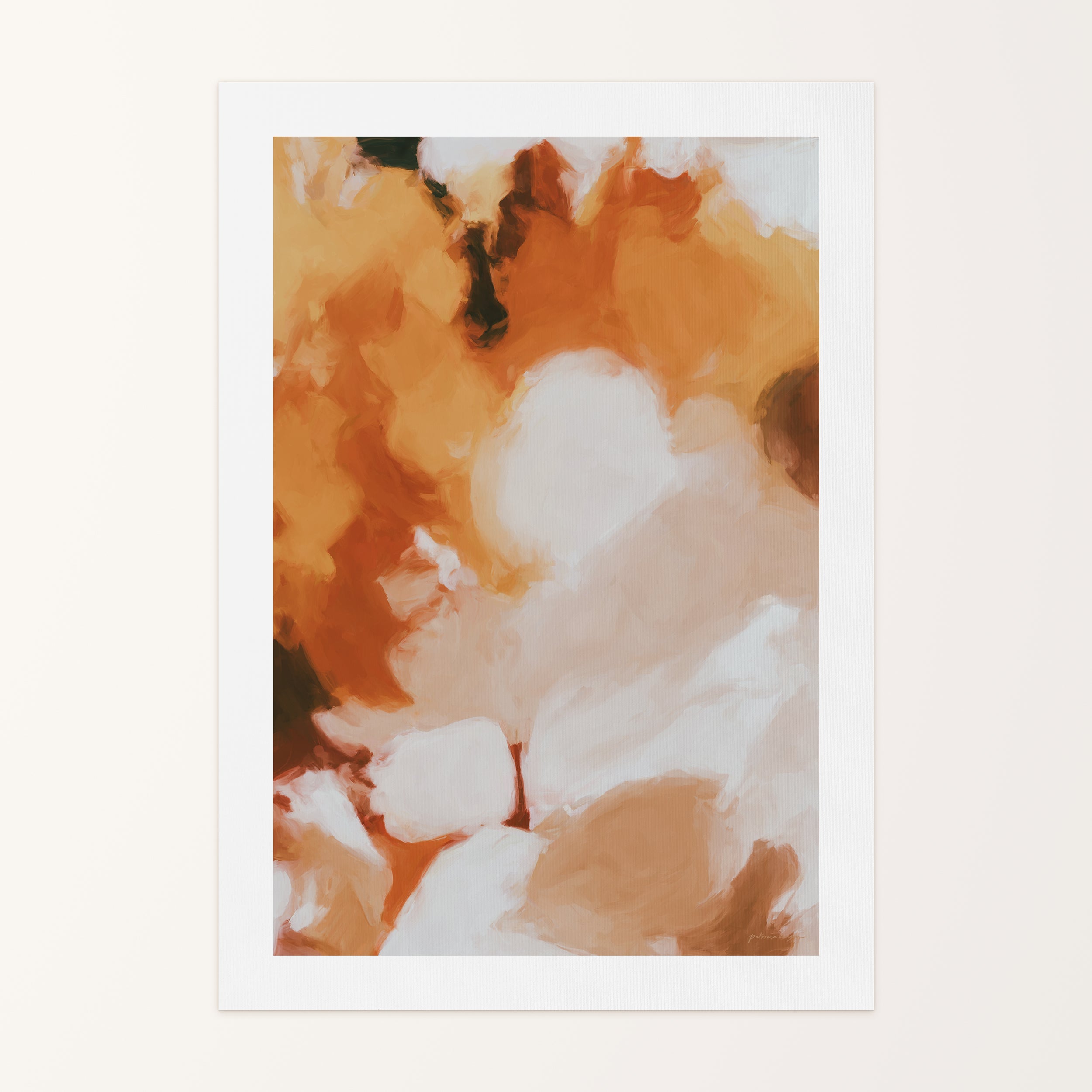 Zora, orange and pink colorful abstract canvas wall art print by Parima Studio