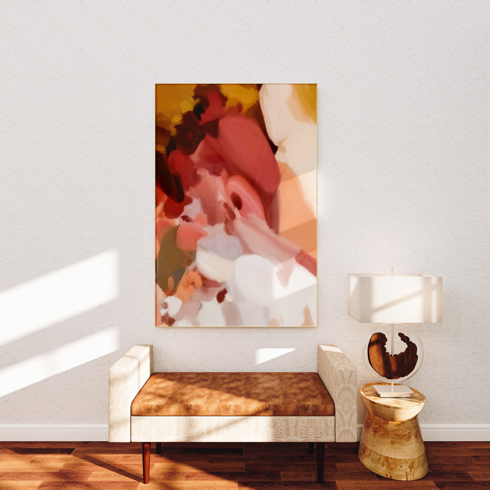 Amory, warm toned abstract art print by Parima Studio - Ready to hang wall art in entryway - art over bench