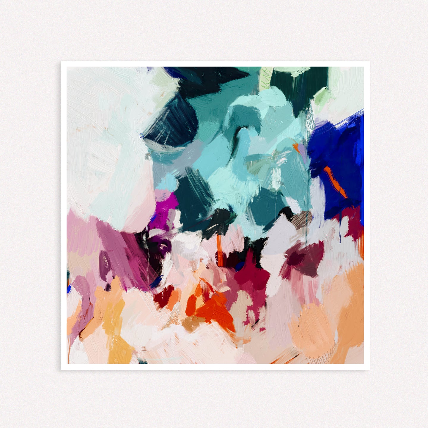 Augustine, jewel toned abstract wall art print by Patricia Vargas of Parima Studio