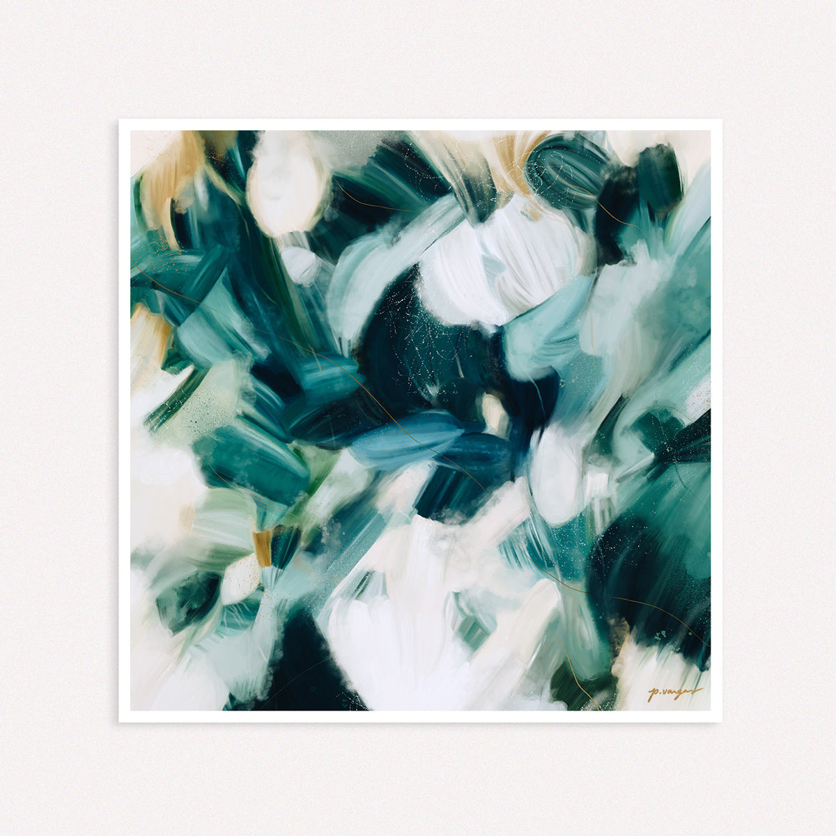 Caspian, blue abstract art print by Parima Studio