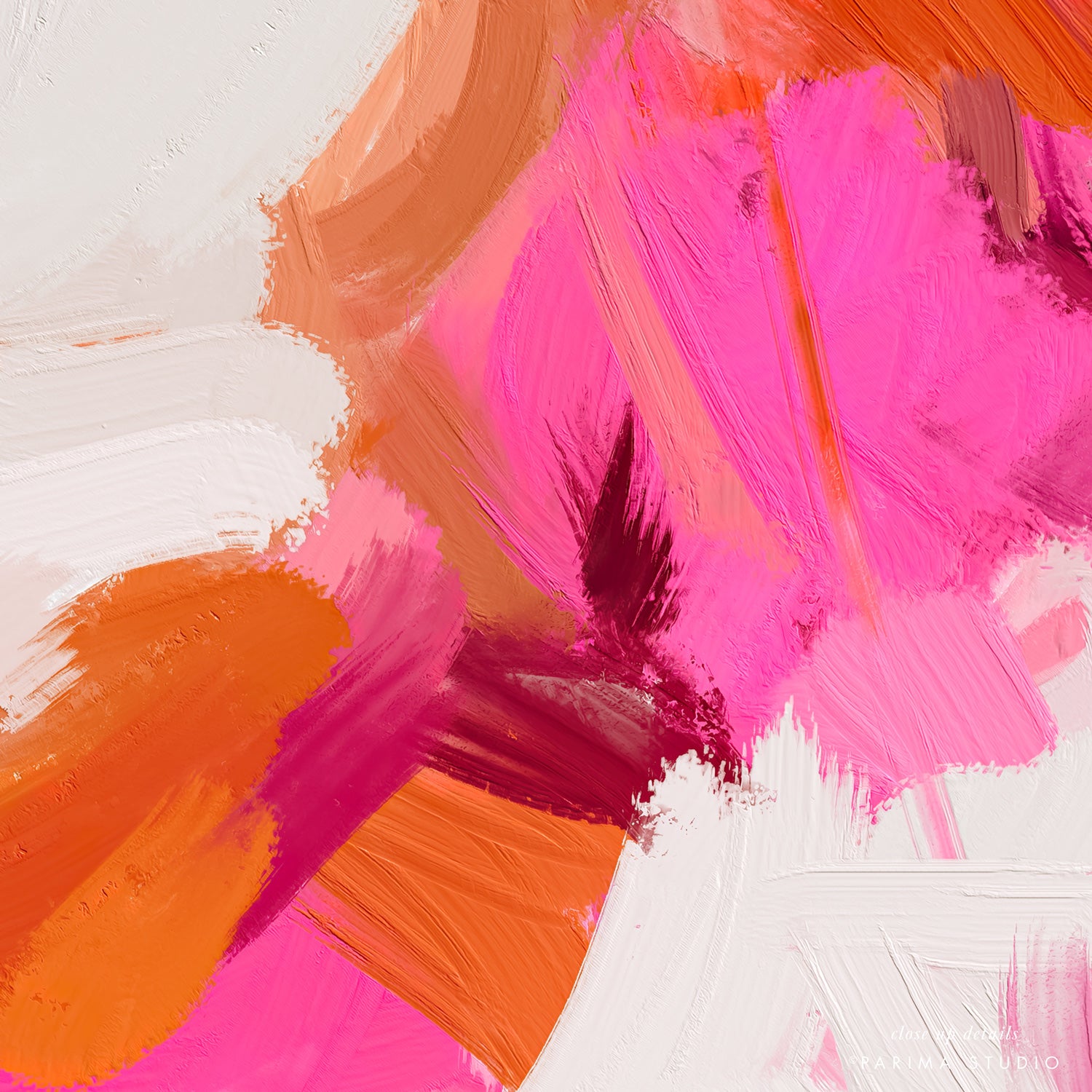 Details of Garnet, jewel tones abstract wall art by Parima Studio - Patricia Vargas
