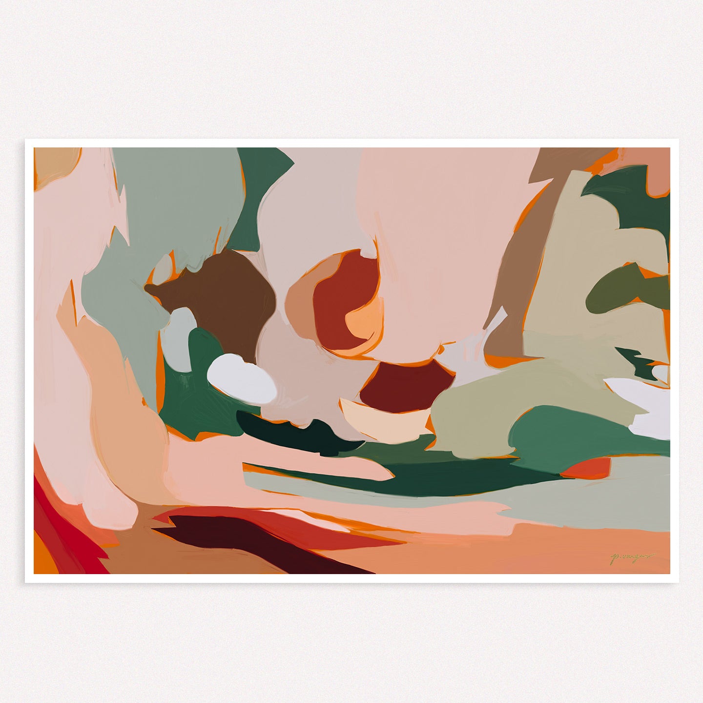 Easton, neutral contemporary abstract wall art print by Parima Studio