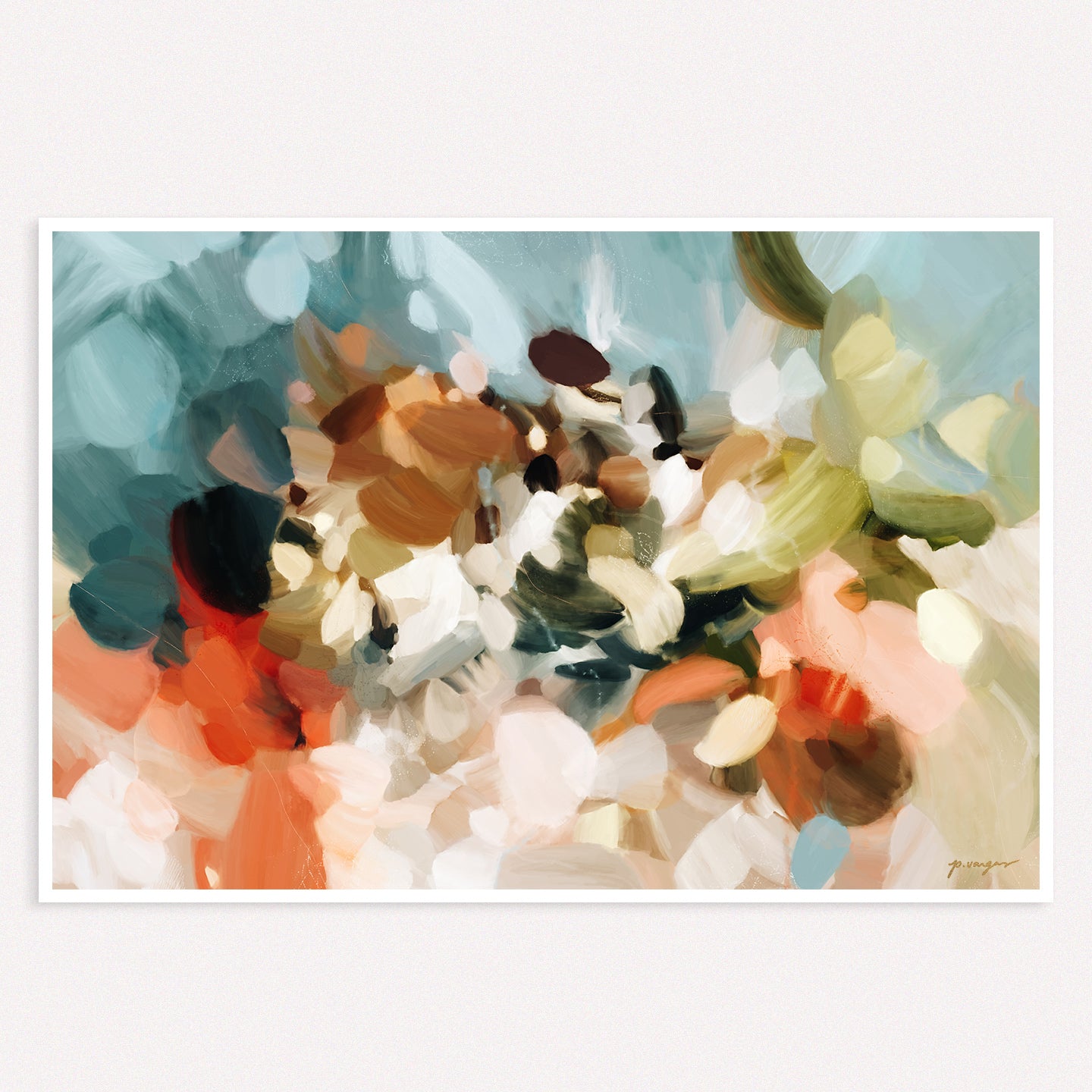 Eternal Sea, neutral abstract art print by Parima Studio