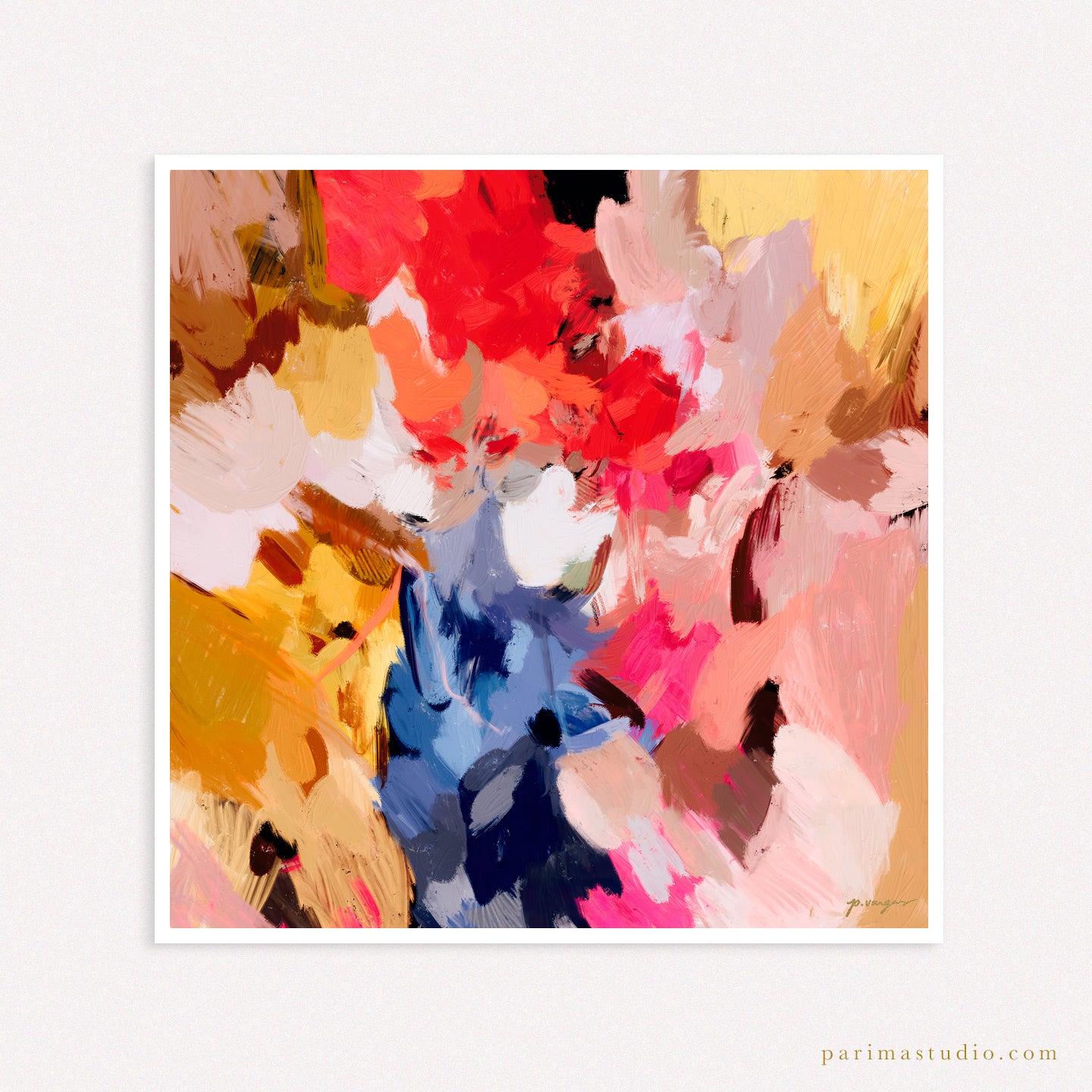 Daphne, bright multicolor abstract wall art print by Parima Studio - artist Patricia Vargas