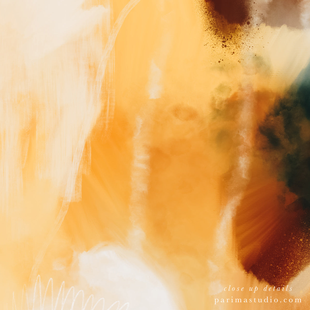 Close up of Reverie, large square abstract art print by Parima Studio - neutral