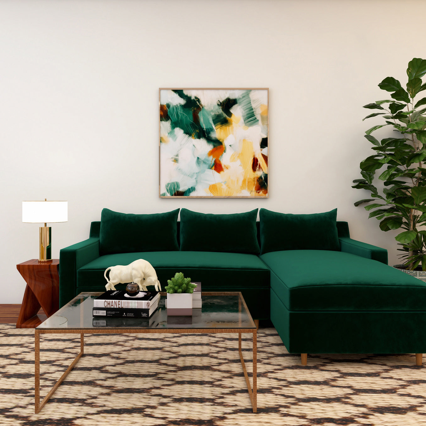 Reverie, large square abstract art print by Parima Studio - neutral art in living room