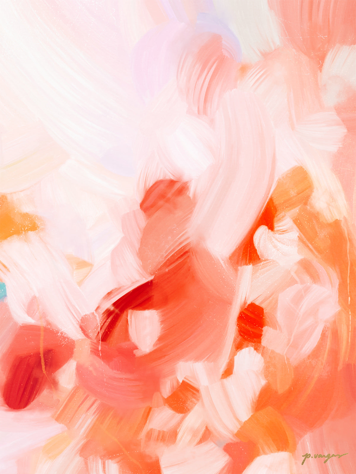 Rosea, , colorful abstract wall art prints by Parima Studio