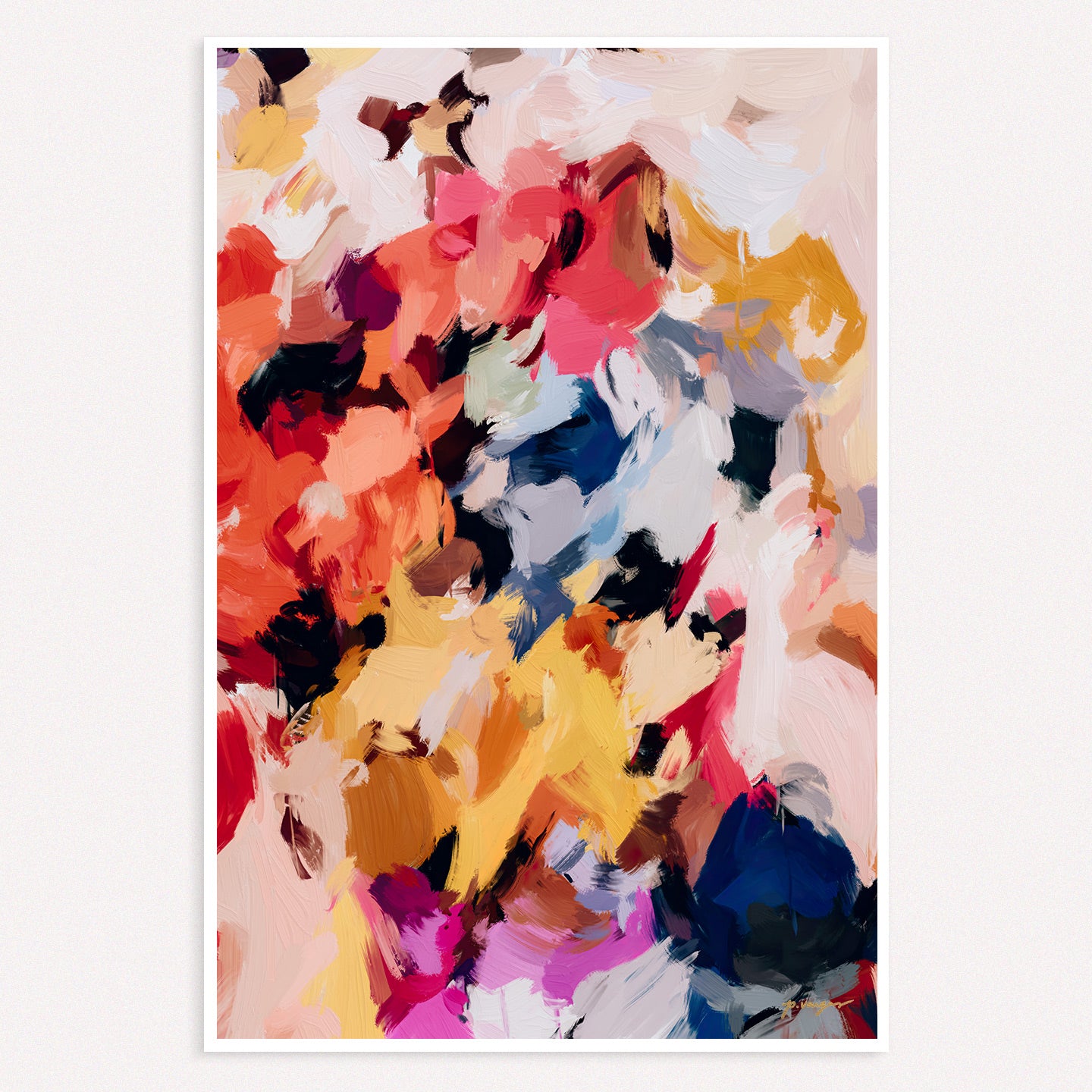 Wilde, multicolor bright abstract wall art print by Patricia Vargas, Parima Studio
