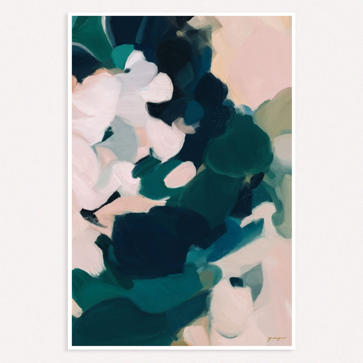 Parima Studio Aerwyn, green and pink, large scale abstract art, Patricia Vargas ...