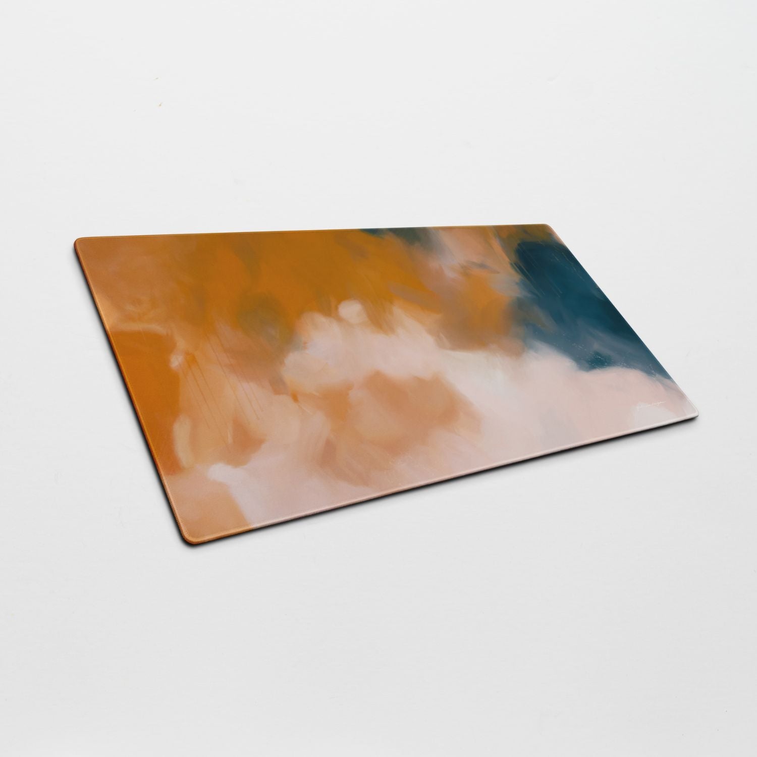 Amelie, colorful desk mat for styling your office desk. Featuring artwork by Parima Studio. Home office styling accessories, cubicle styling accessories.