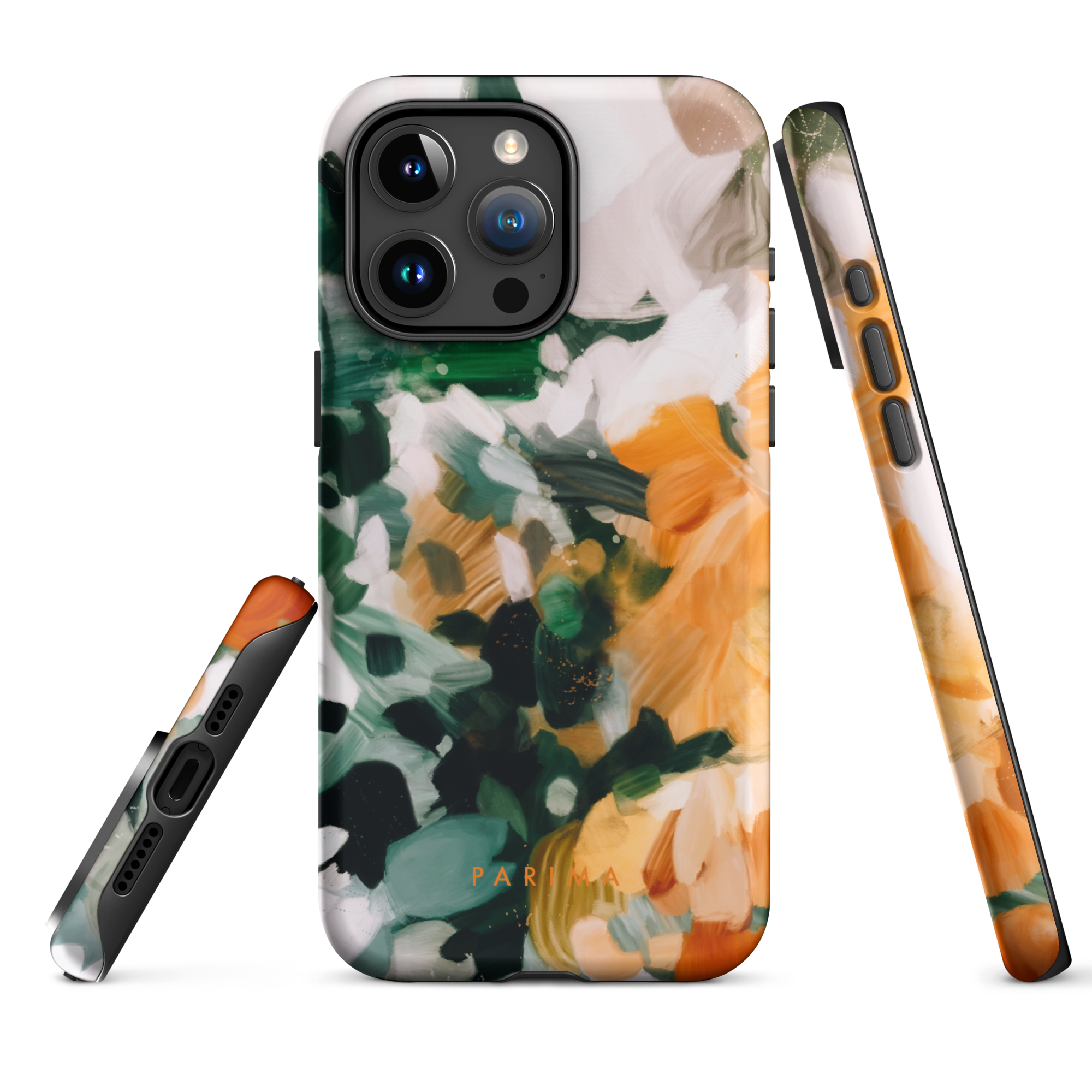 Aspen, green and orange abstract art - iPhone 15 Pro Max tough case by Parima Studio