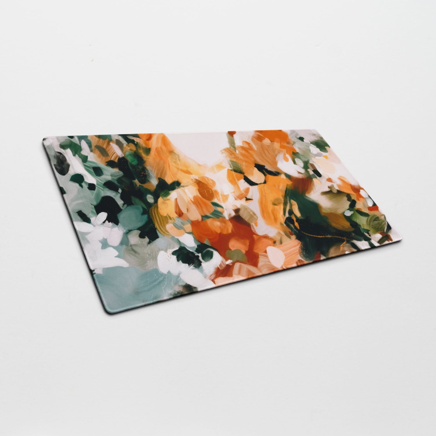 Aspen, colorful desk mat for styling your office desk. Featuring artwork by Parima Studio. Home office styling accessories, cubicle styling accessories.