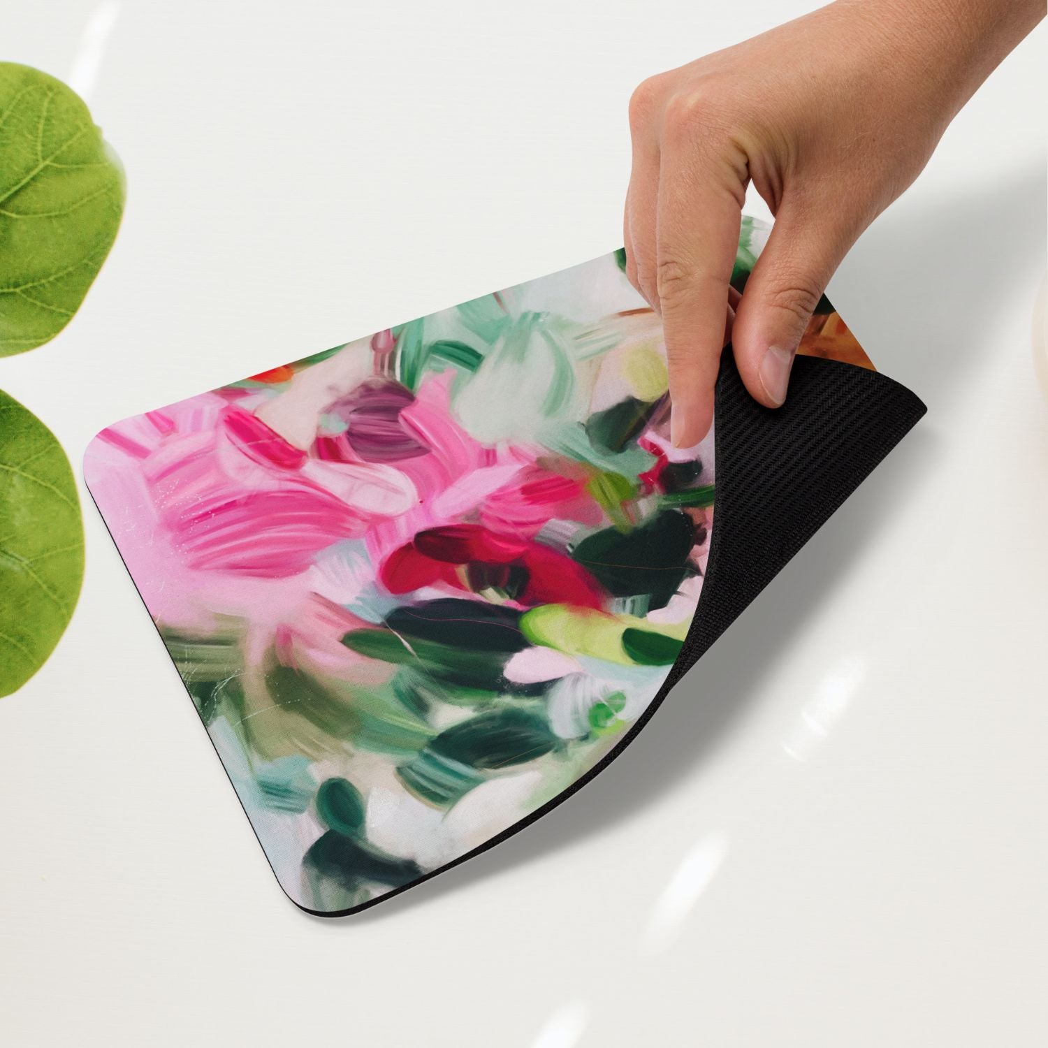 Bloom, colorful mouse pad for styling your office desk. Featuring artwork by Parima Studio. Home office styling accessories, cubicle styling accessories.