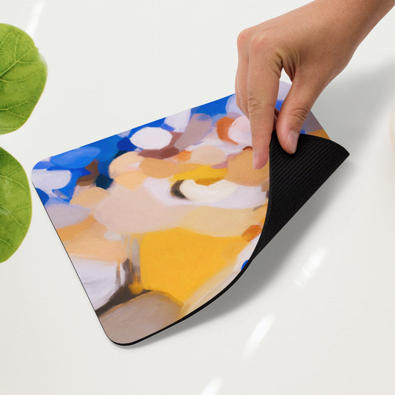 Bluebell, colorful mouse pad for styling your office desk. Featuring artwork by Parima Studio. Home office styling accessories, cubicle styling accessories.