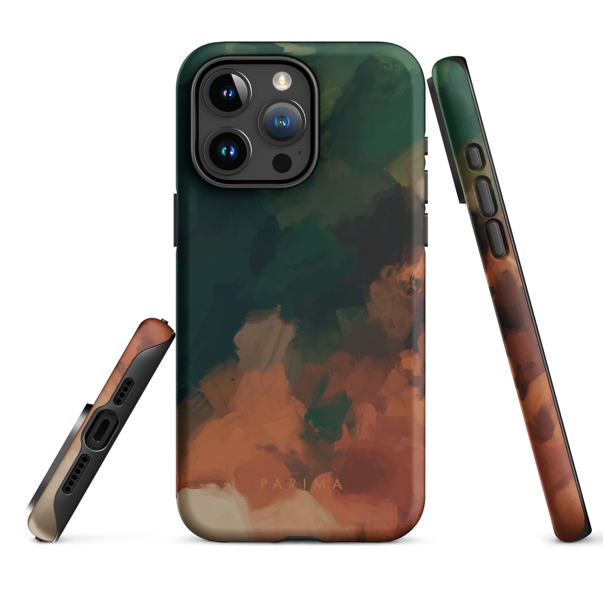 Cedar, green and brown abstract art - iPhone 15 Pro Max tough case by Parima Studio