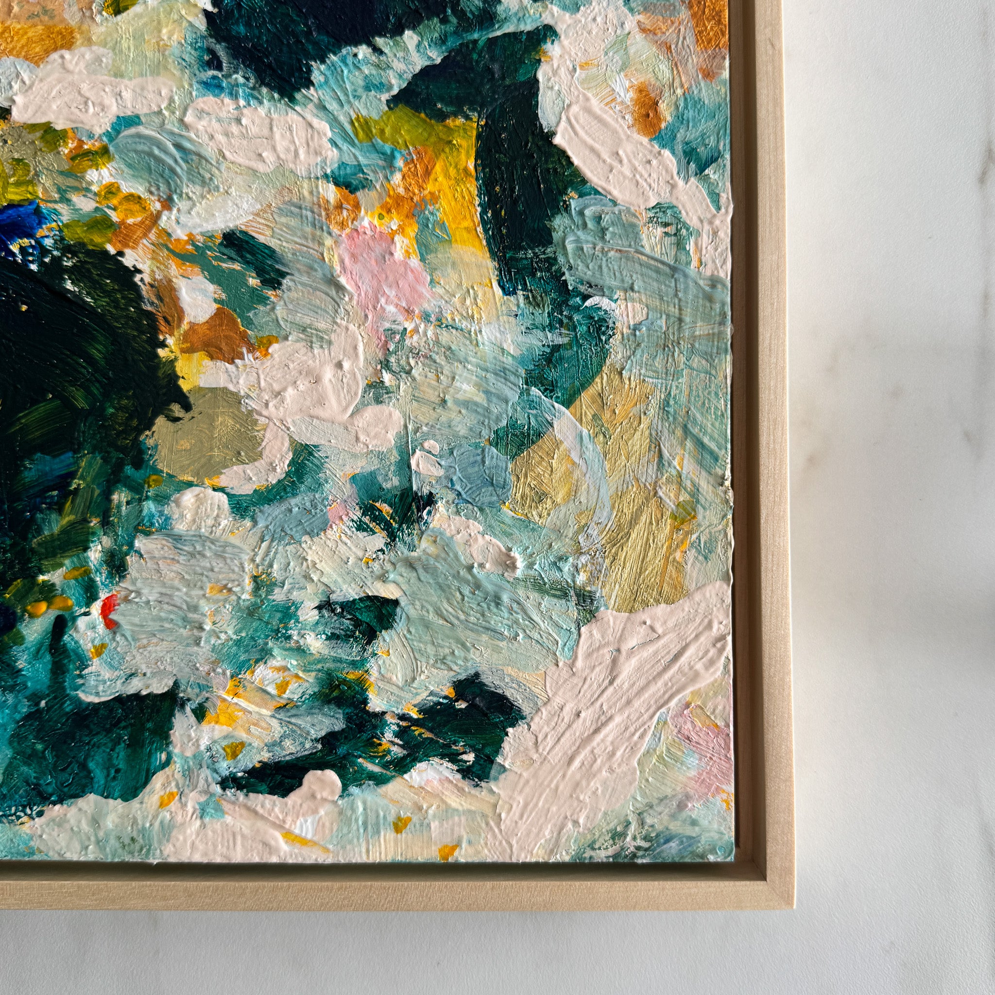 Day at the Beach, framed 13x13