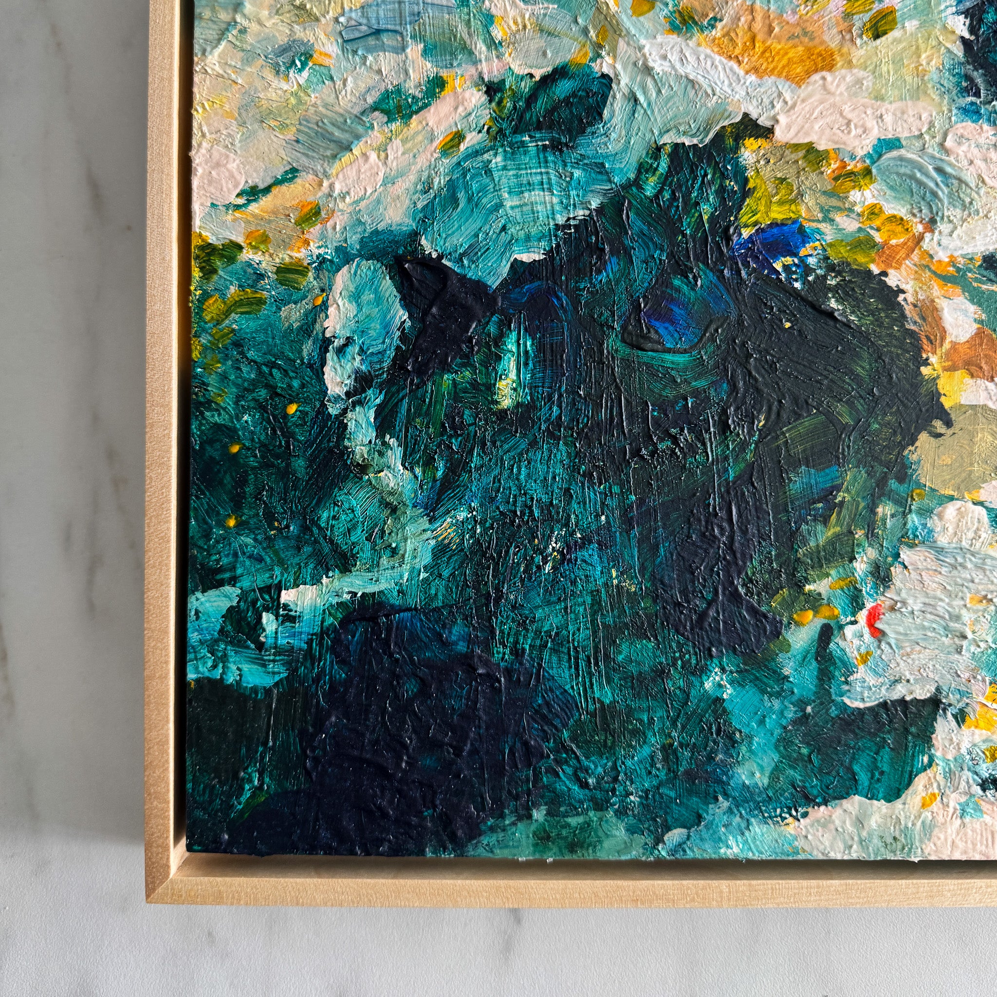 Day at the Beach, framed 13x13