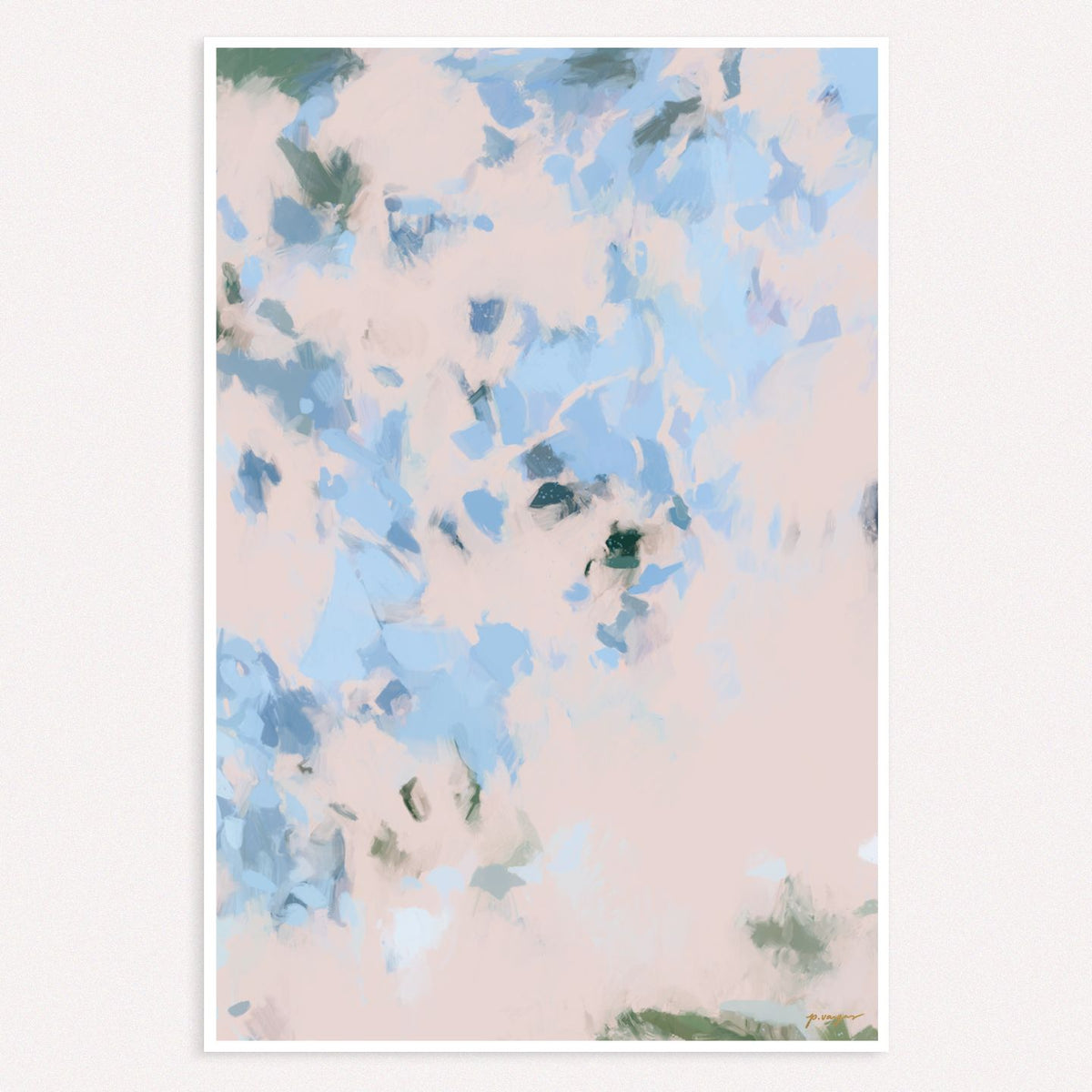 Parima Studio Dove, pink and blue, large scale abstract art, Patricia Vargas -Parima ...