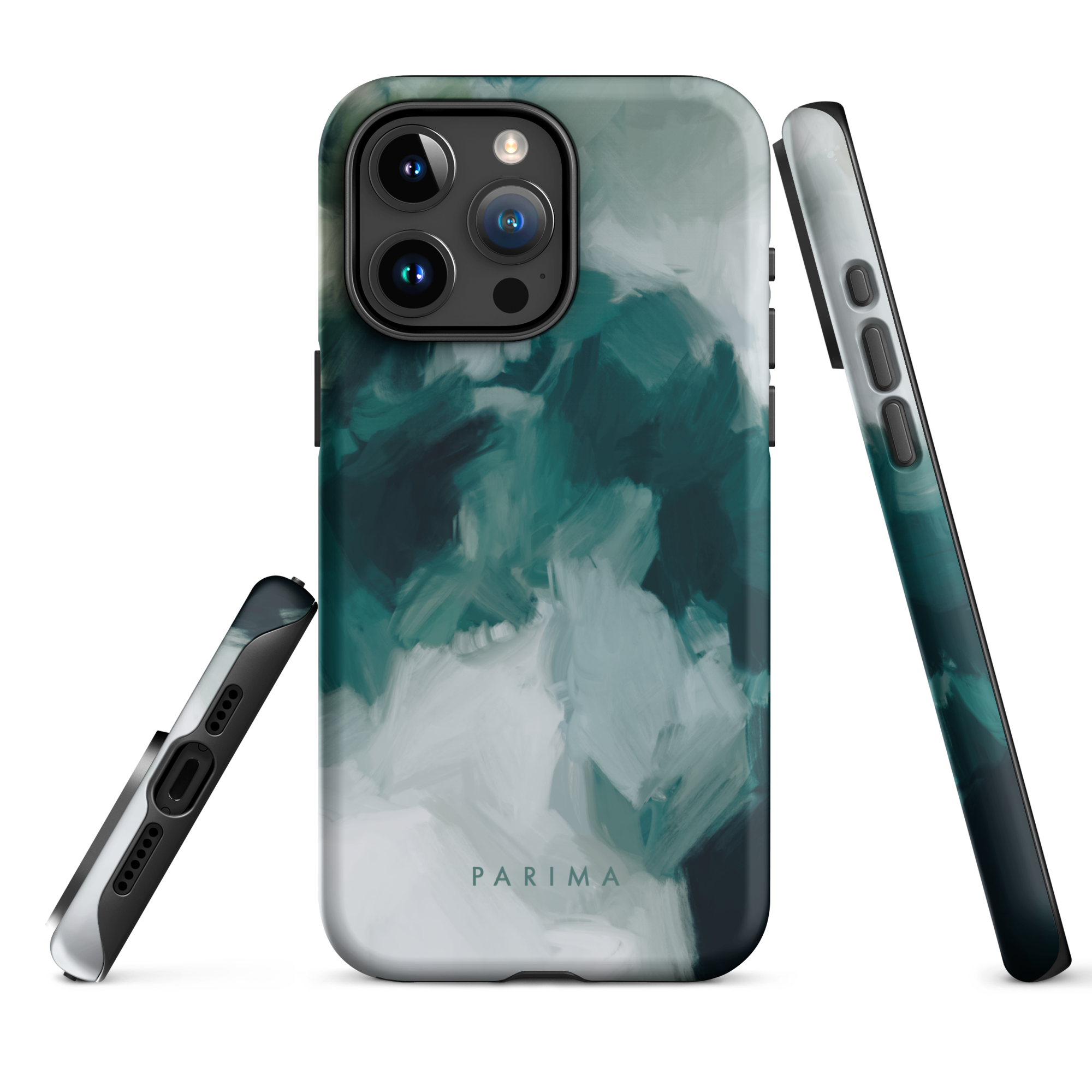 Echo, emerald green abstract art - iPhone 15 Pro Max tough case by Parima Studio