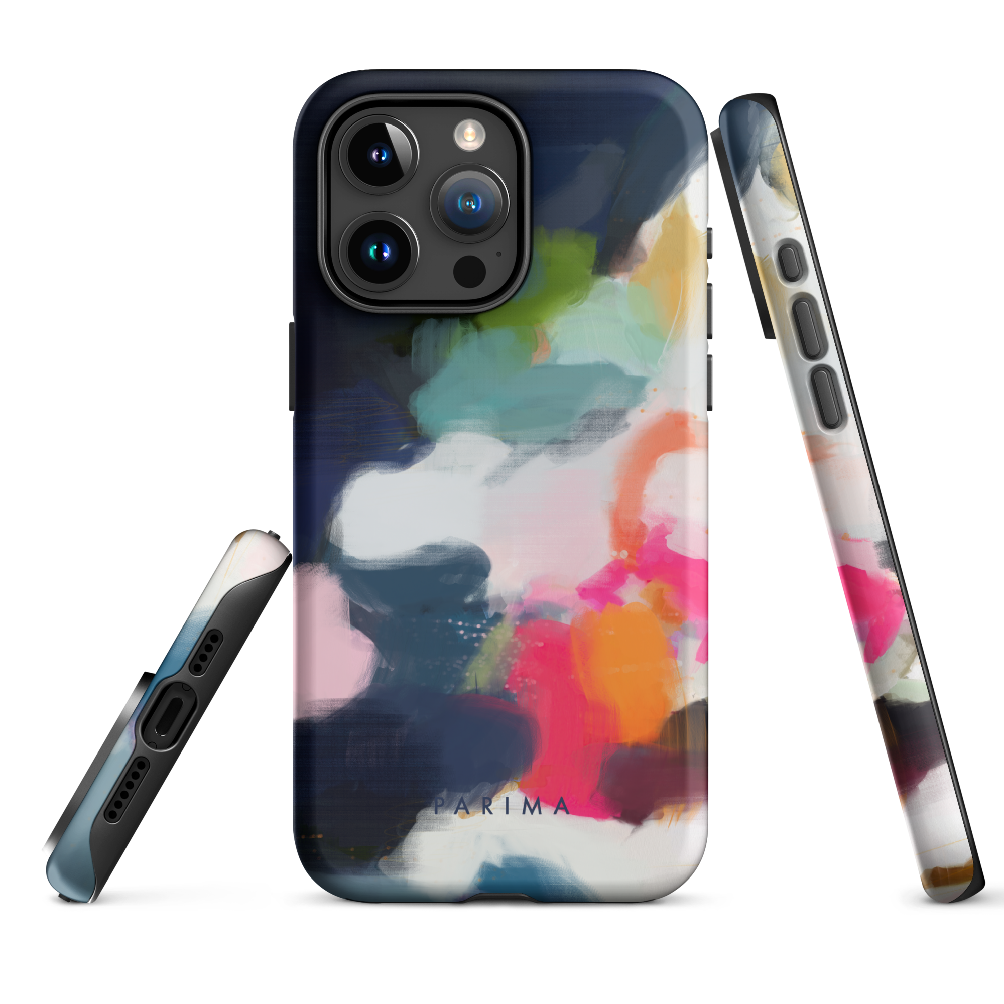 Eliza, pink and blue abstract art - iPhone 15 Pro Max tough case by Parima Studio