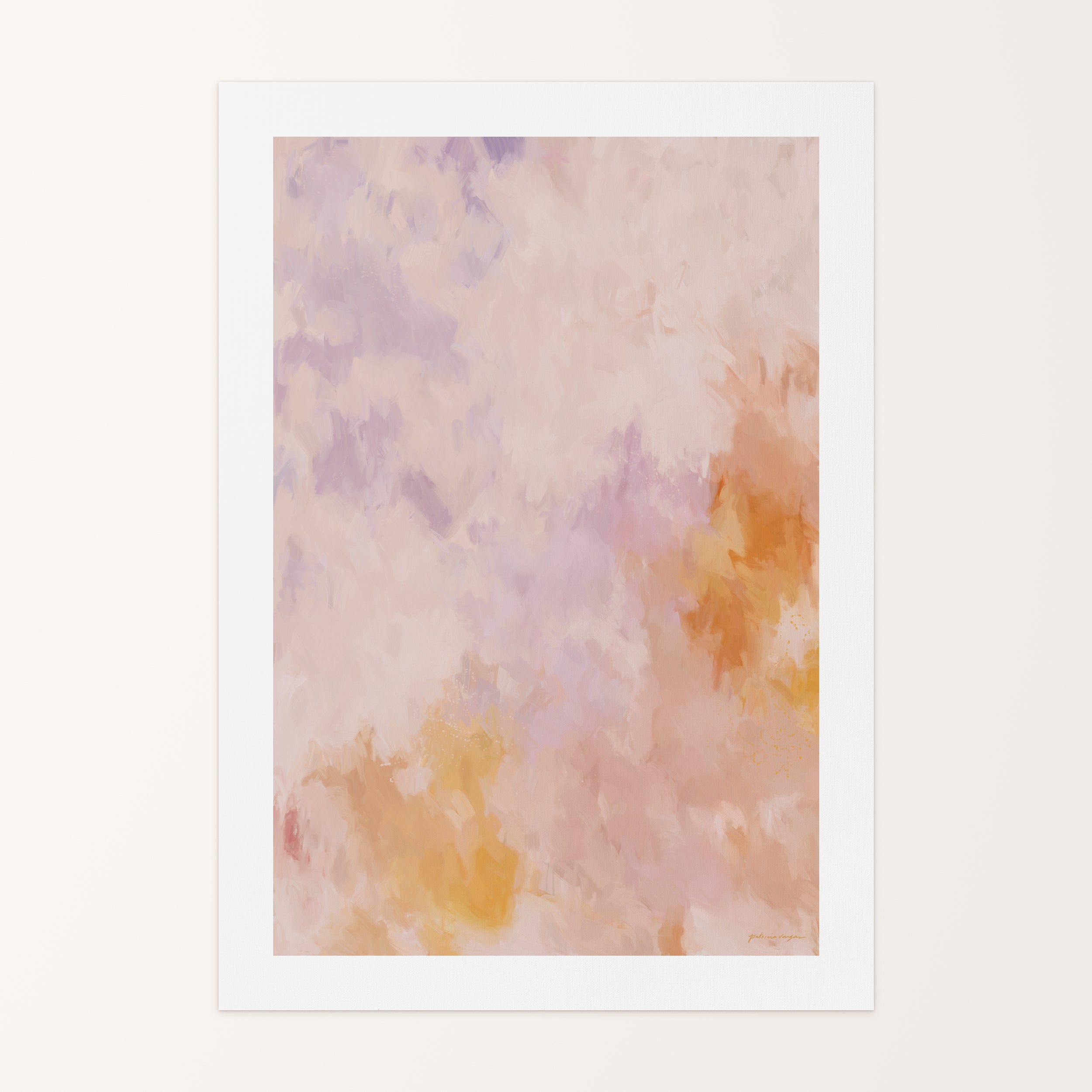 Elodie, purple and orange colorful abstract canvas wall art print by Parima Studio