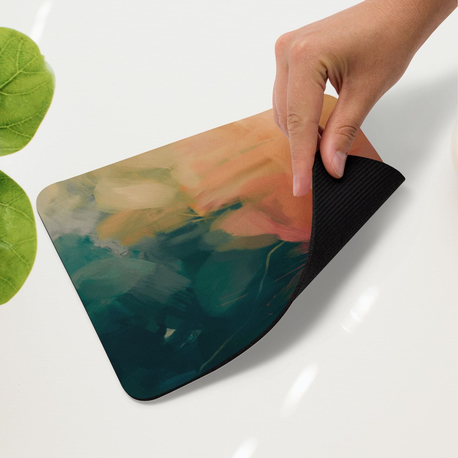 Eventide, colorful mouse pad for styling your office desk. Featuring artwork by Parima Studio. Home office styling accessories, cubicle styling accessories.