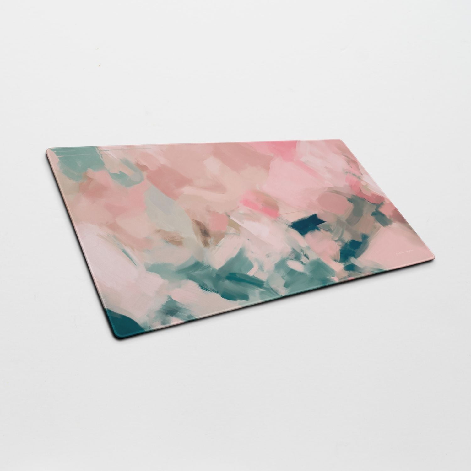 Flamingo, colorful desk mat for styling your office desk. Featuring artwork by Parima Studio. Home office styling accessories, cubicle styling accessories.