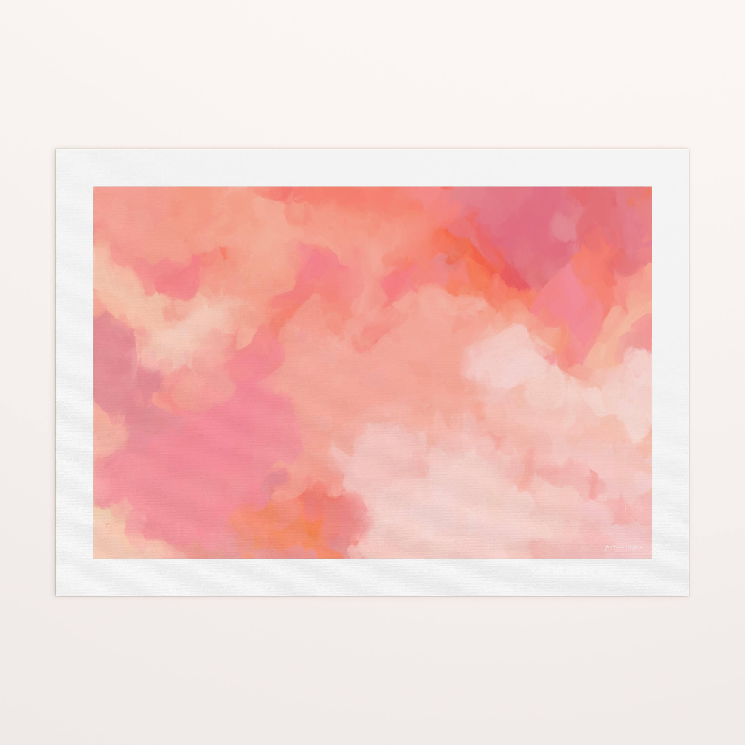 Forever Pink, pink and orange colorful abstract canvas wall art print by Parima Studio