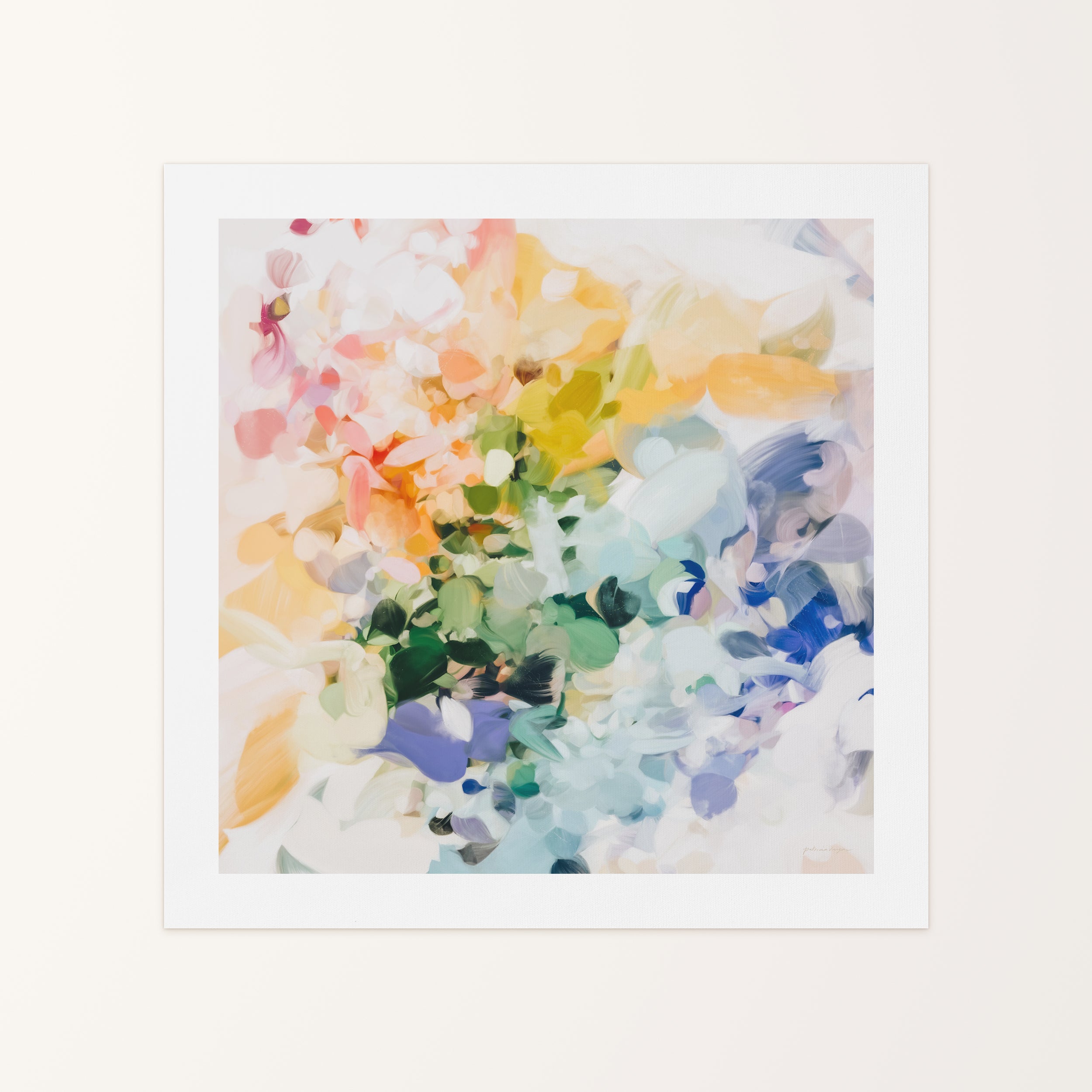 June, multicolor colorful abstract canvas wall art print by Parima Studio