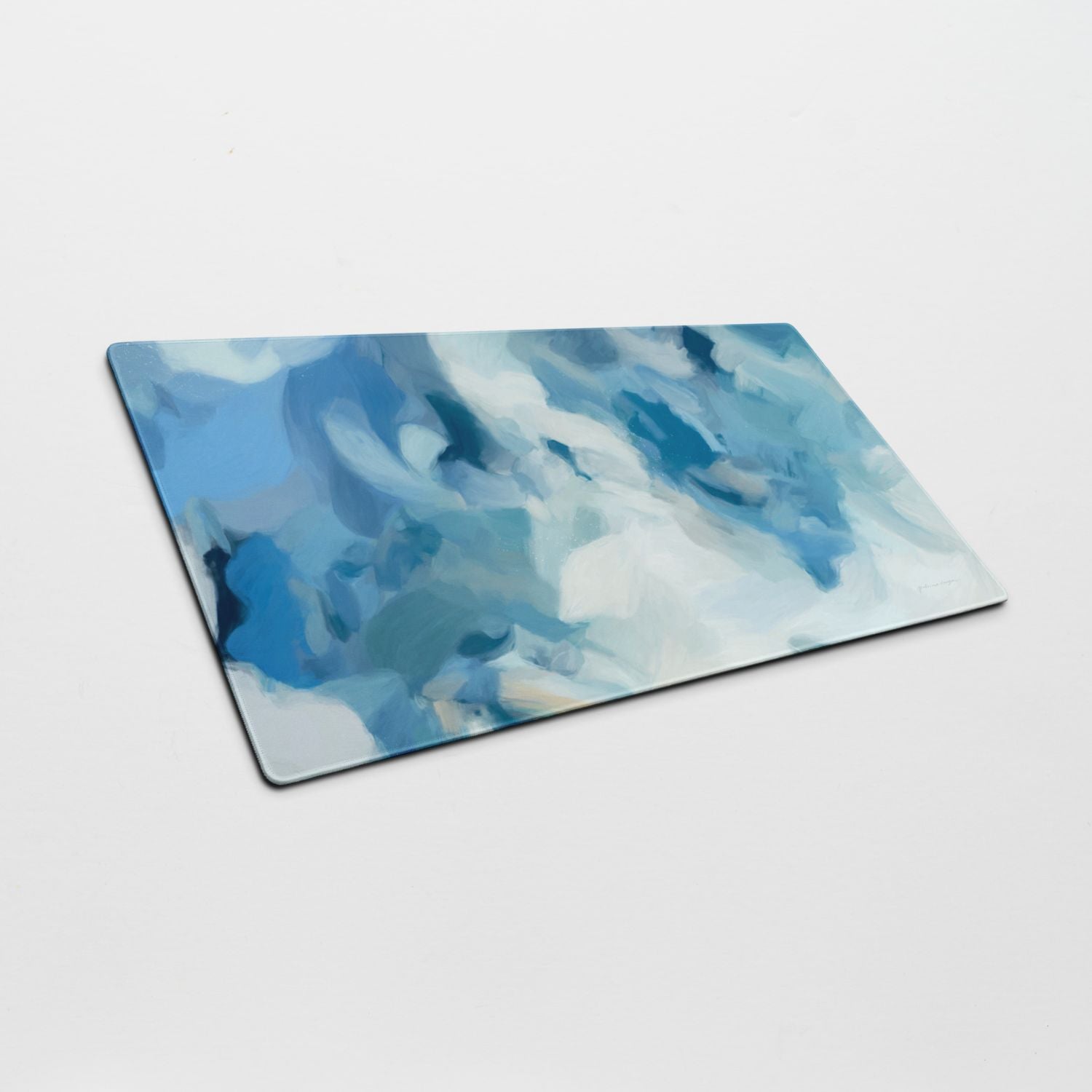 Liviana, colorful desk pad for styling your office desk. Featuring artwork by Parima Studio. Home office styling accessories, cubicle styling accessories.