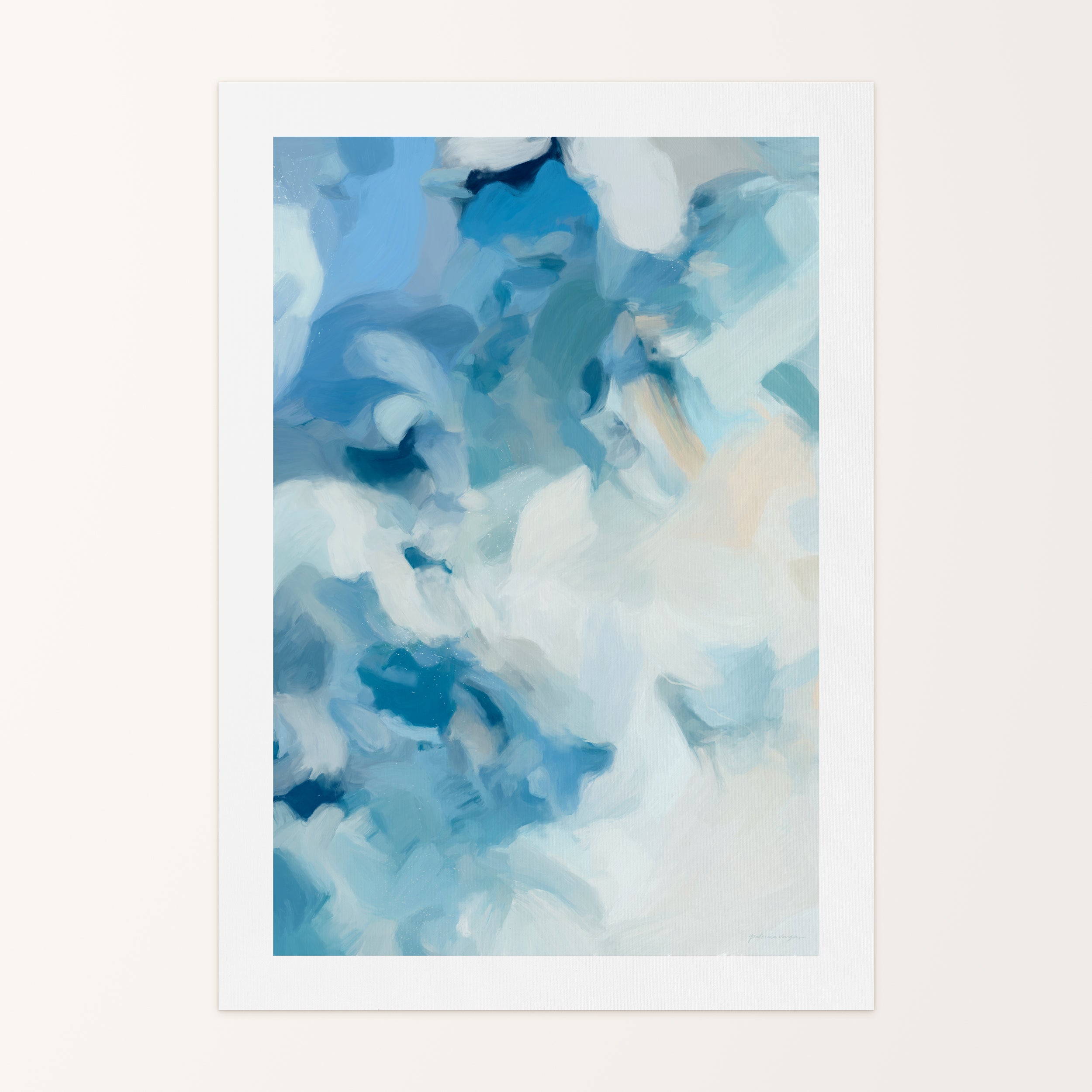 Liviana, blue colorful abstract canvas wall art print by Parima Studio