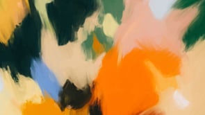 Video of May, green and orange colorful abstract wall art print by Parima Studio