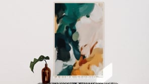 Video of Emerald, blue and green colorful abstract wall art print by Parima Studio